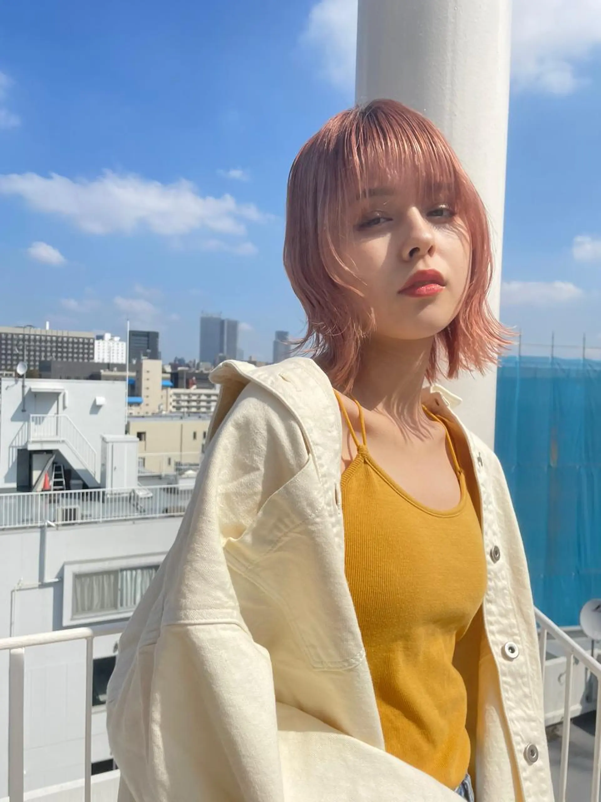 ミディアム カラー パーマ ヘアアレンジ YUMA/レイヤー/ 似合わせ/パーマのヘアスタイル