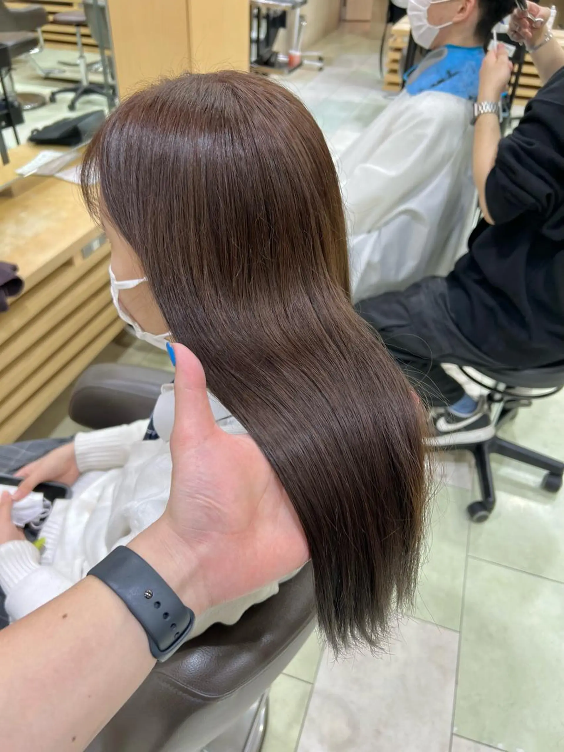 ロング カラー ブラウンカラー トリートメント ヘアカラー トリートメント メンズカット松戸/韓 国/メンズパーマ航太のヘアスタイル
