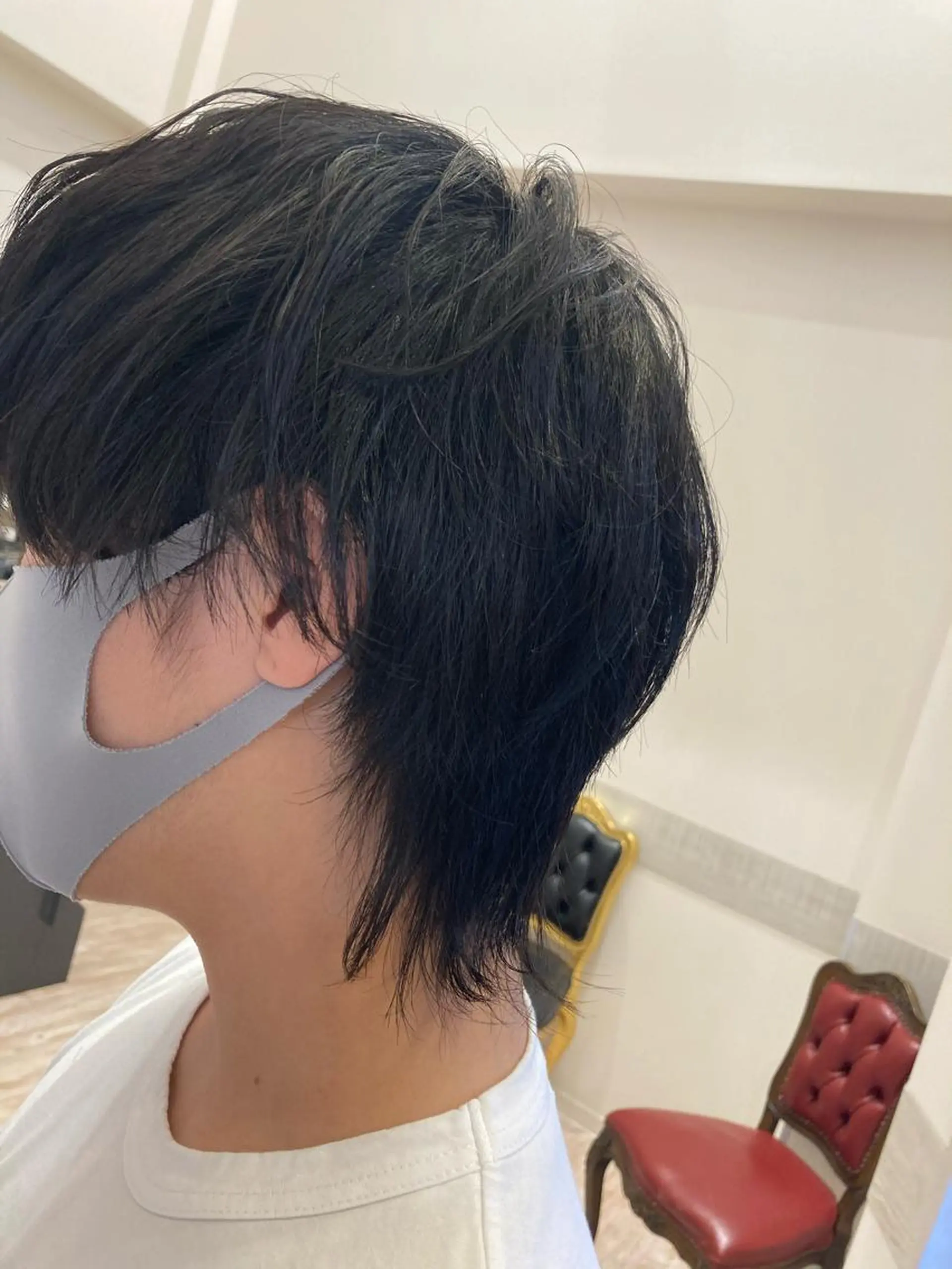 ミディアム ヘアアレンジ メンズ マッシュウルフ マッシュ メンズウルフカット ウルフカット 佐藤 睦月のヘアスタイル