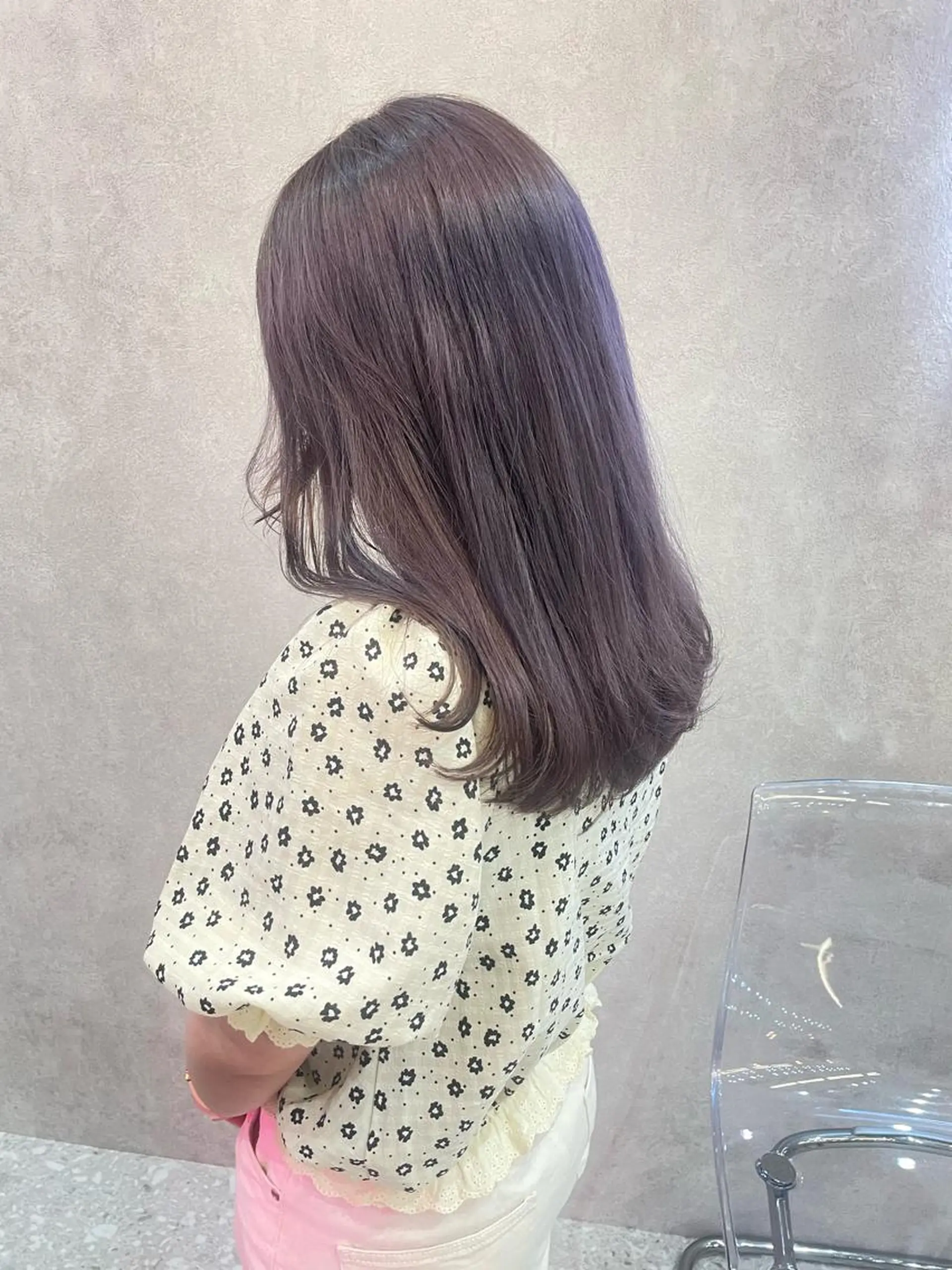 ミディアム ヘアカラー rina／ベージュ ワンホン/韓国ヘアのヘアスタイル