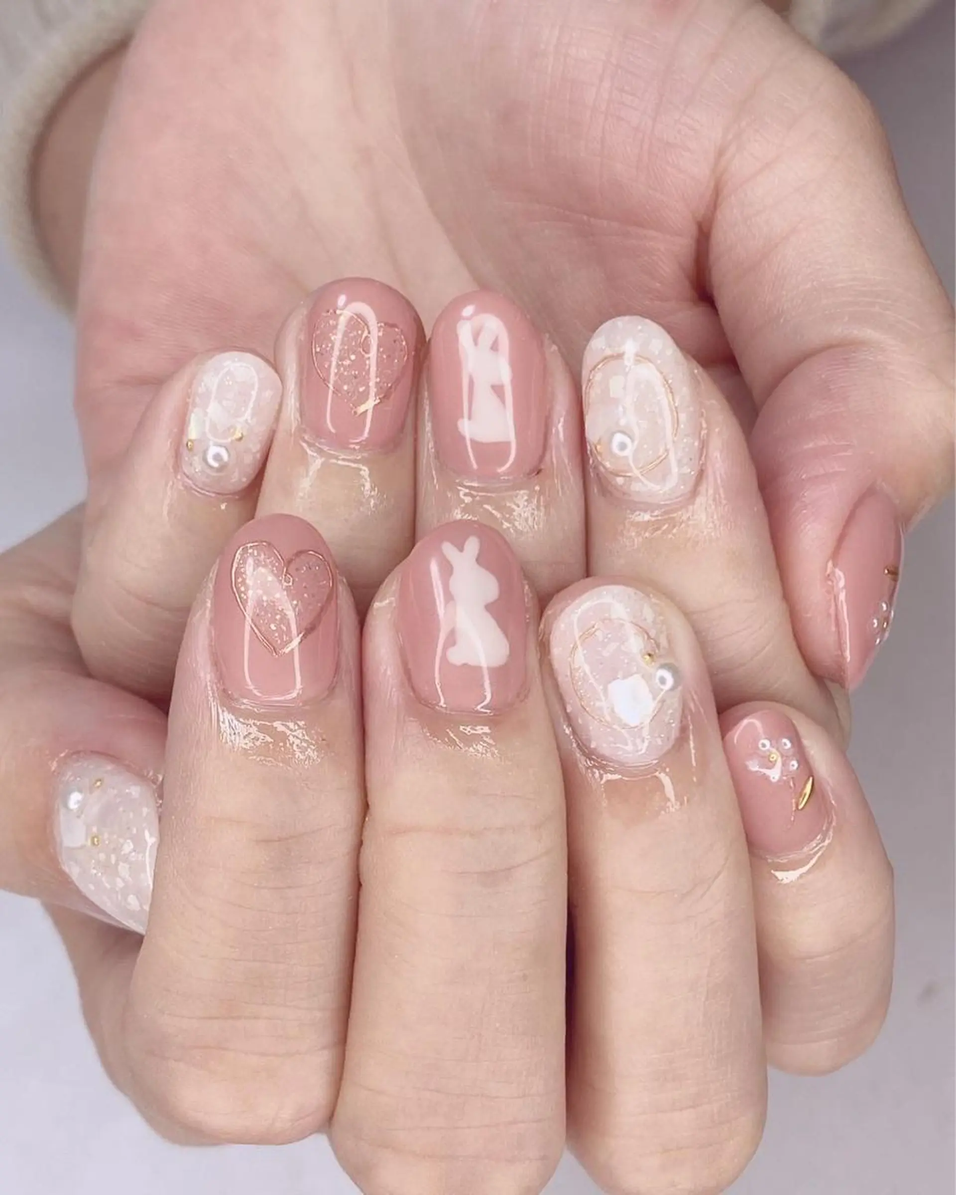 ネイル アニマル柄 アートネイル オーロラネイル 桜ネイル クリアネイル Ｎail Ｓalon ertiのネイルデザイン
