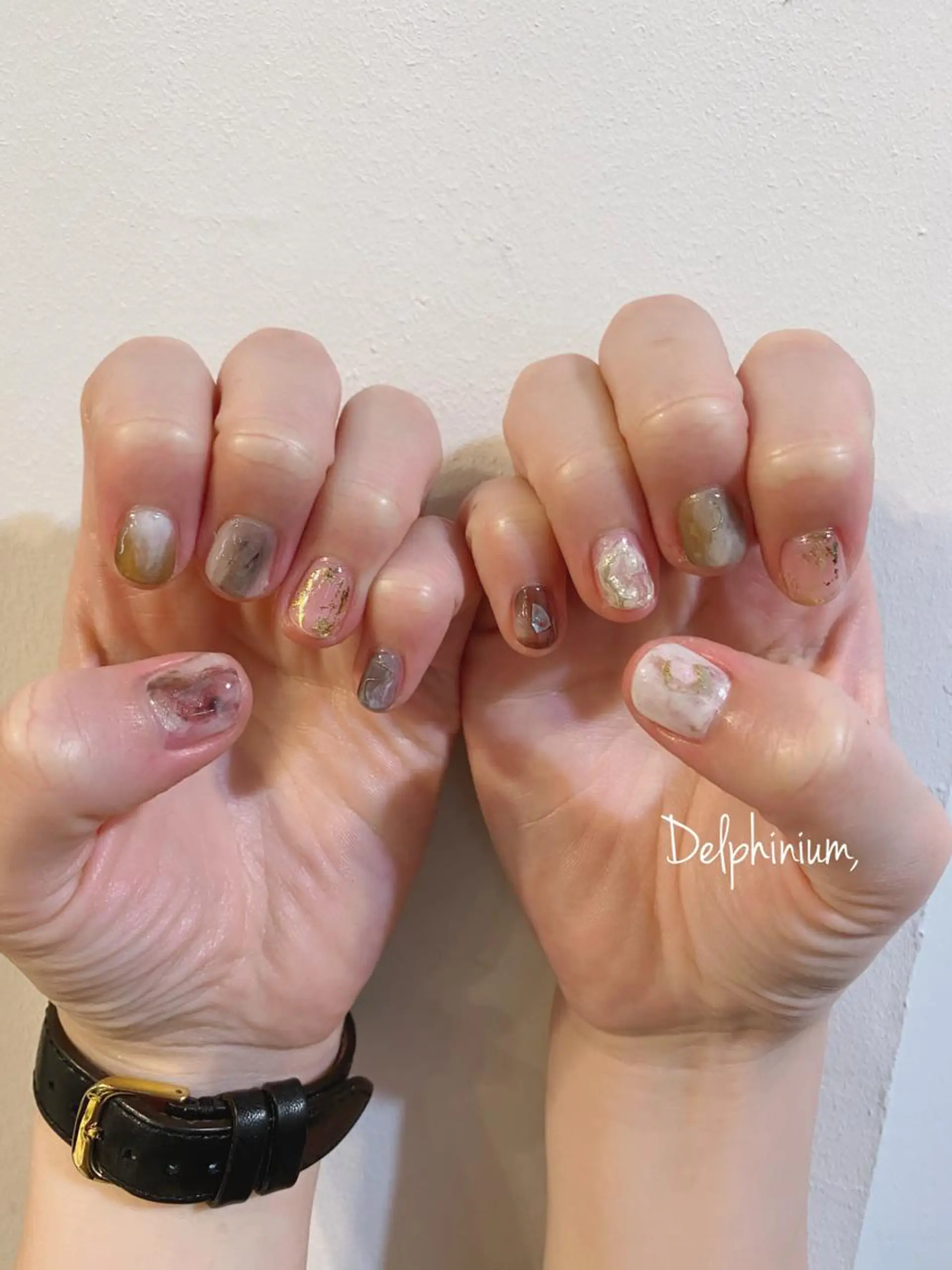 ネイル アートネイル クリアネイル ミラーネイル 持ち込み ニュアンスネイル ハンドネイル 岡本 友恵のネイルデザイン