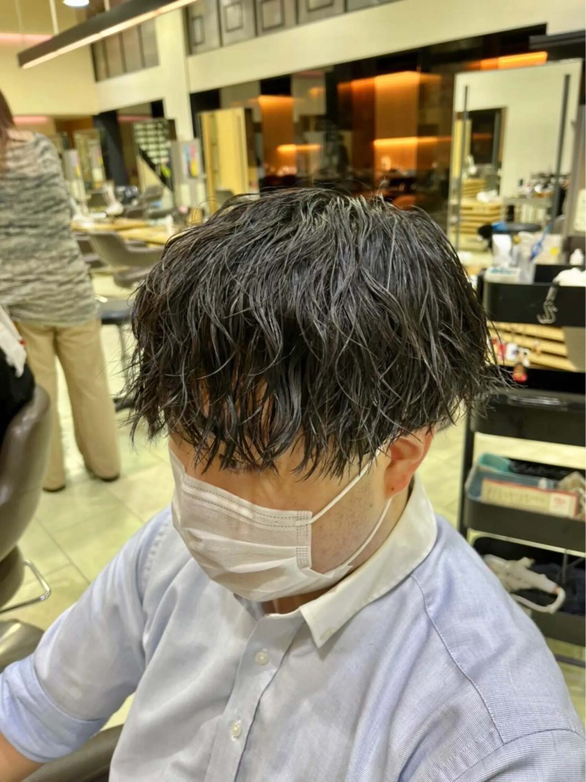 パーマ メンズ 波巻きパーマ カット パーマ ヘアセット メンズ特化 古賀陸斗のヘアスタイル