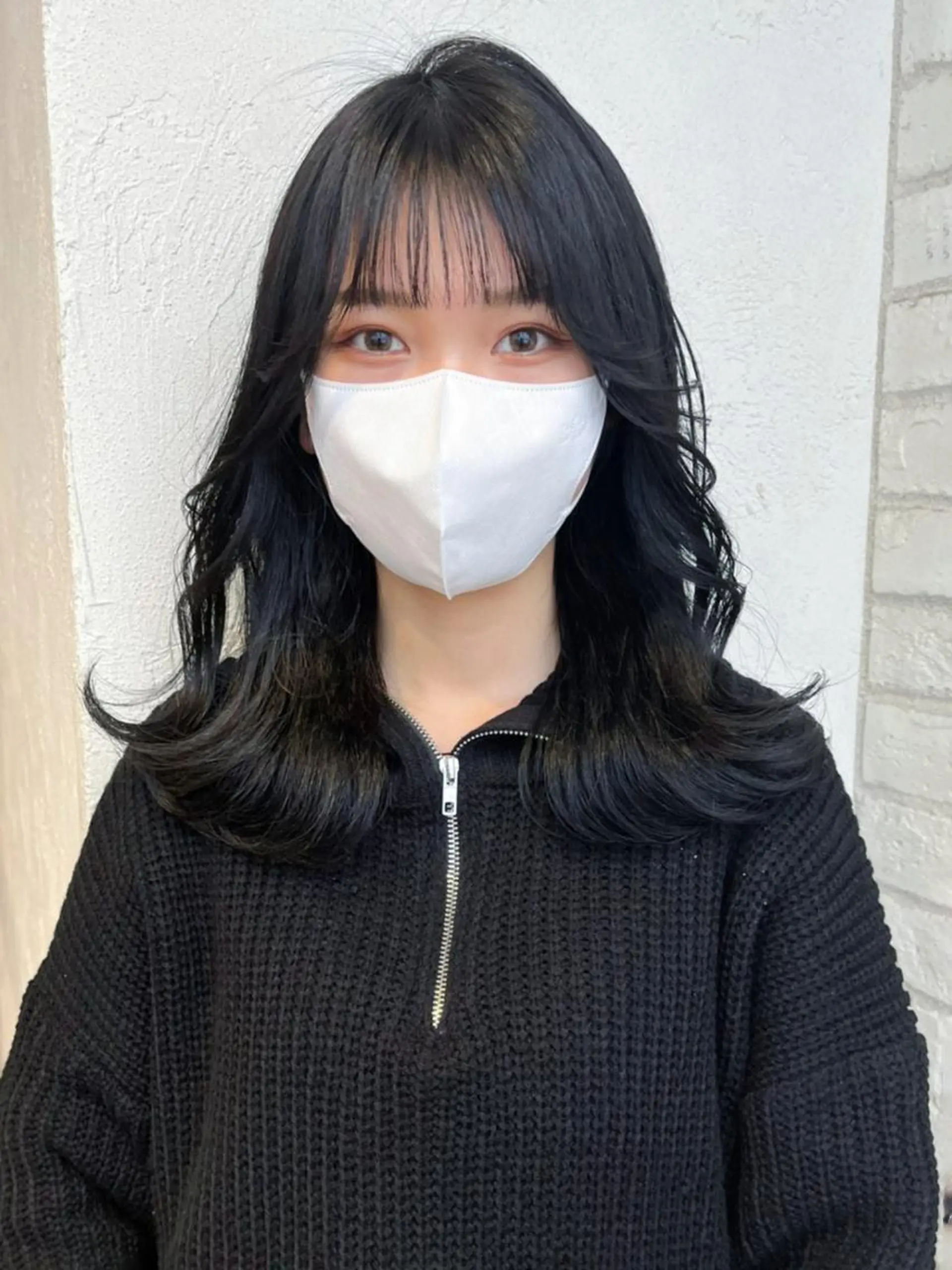 ミディアム カラー パーマ ヘアアレンジ 顔まわりレイヤー レイヤーカット ITbyALBUM 藤沢店のヘアスタイル