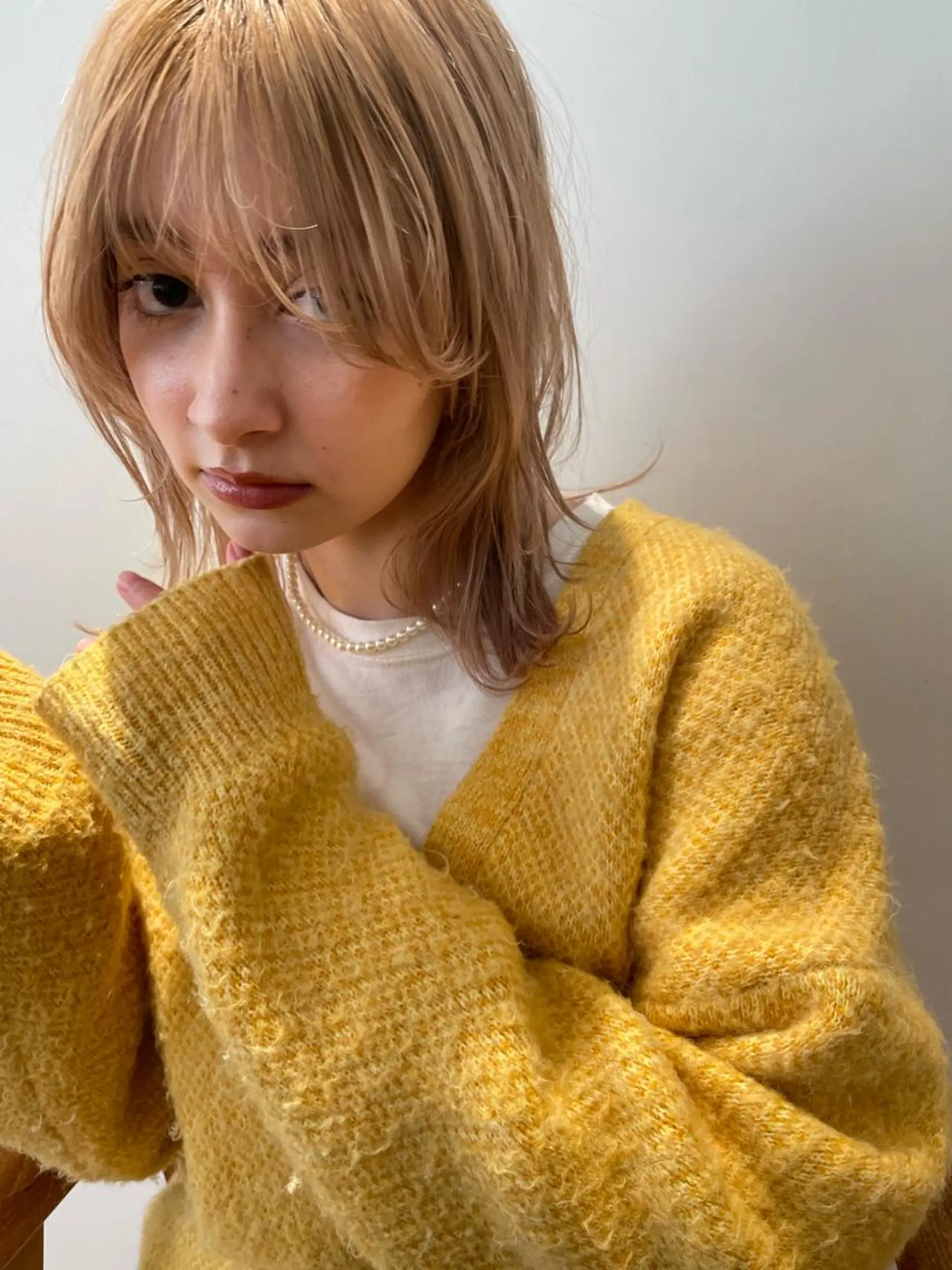 セミロング カラー ヘアアレンジ 小顔レイヤー×コンパ クトボブ/林隆平のヘアスタイル