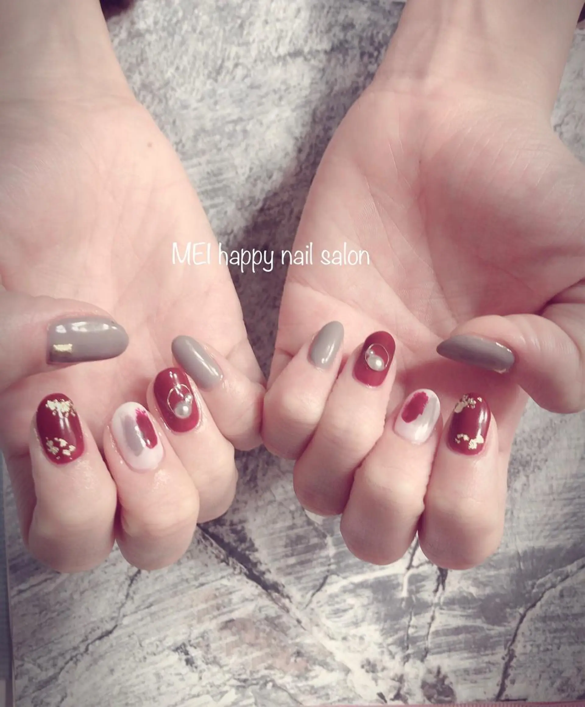 ネイル ストーンネイル ハンドケア 北浦和 自爪育成ケアのネイルデザイン