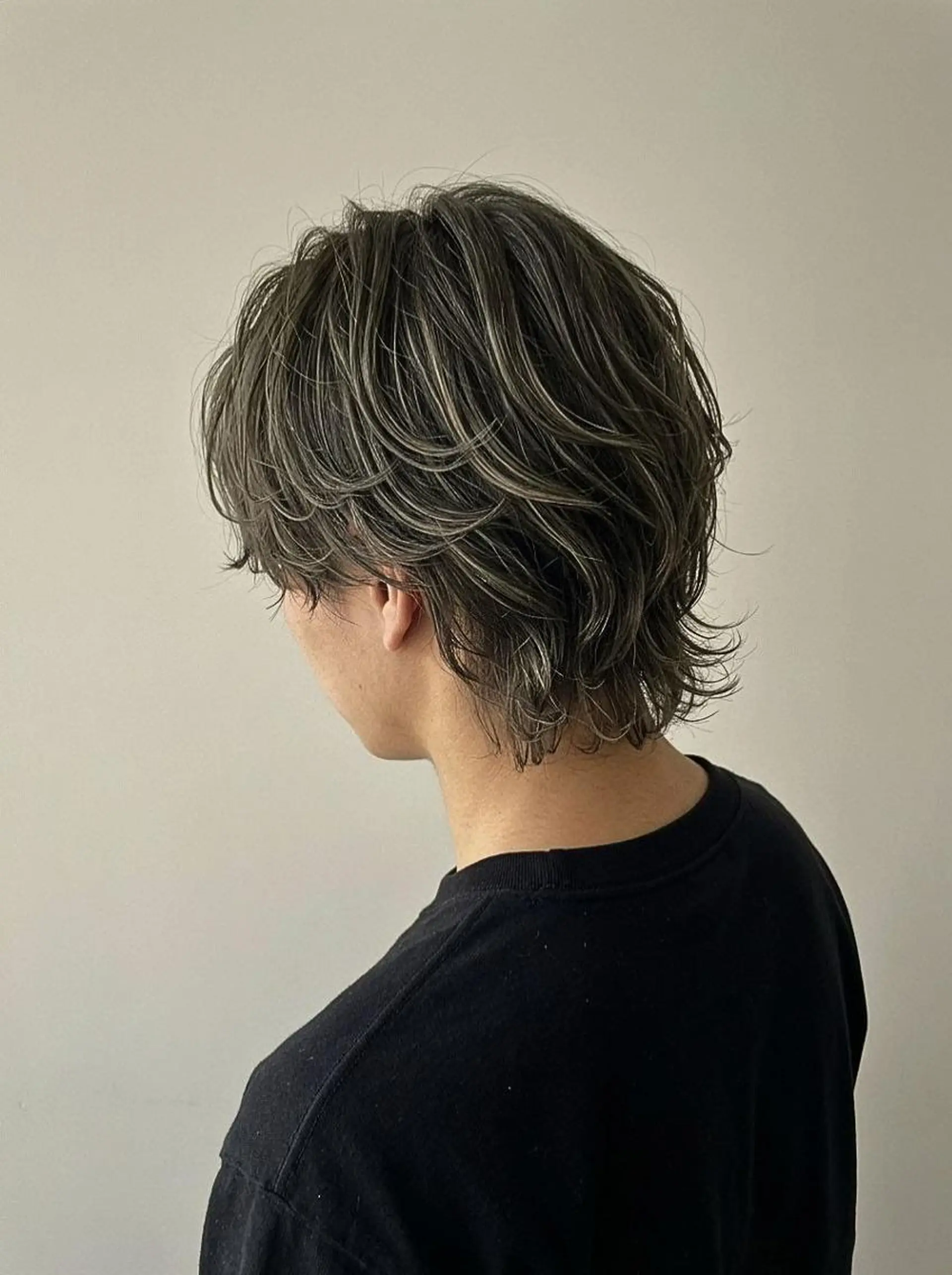ショート パーマ メンズ メンズウルフカット レイヤーカット ウルフカット カット パーマ NYNY南草津店 桂嵩太のヘアスタイル