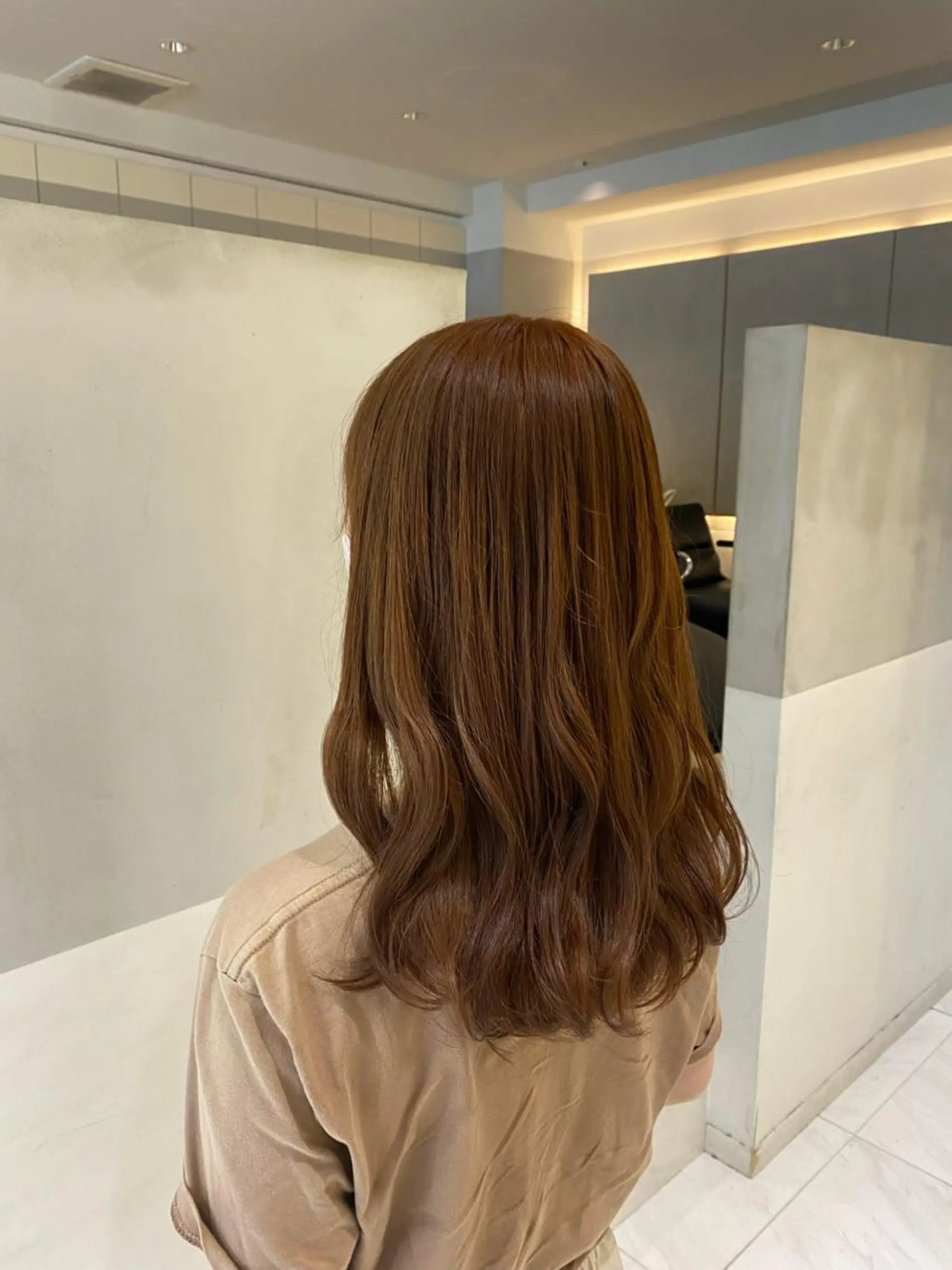 セミロング ヘアカラー トリートメント ヘアセット ナチュラル/韓国💎 haruka 💎のヘアスタイル