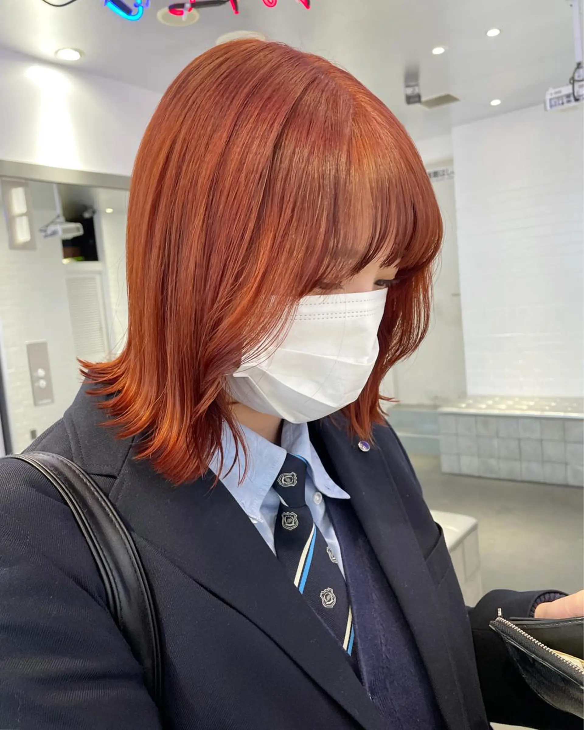 ロング カラー ヘアアレンジ オレンジ ピンクカラー ヘアカラー トリートメント ボブ×柔らかいカラー 🩰misaki𓍼のヘアスタイル