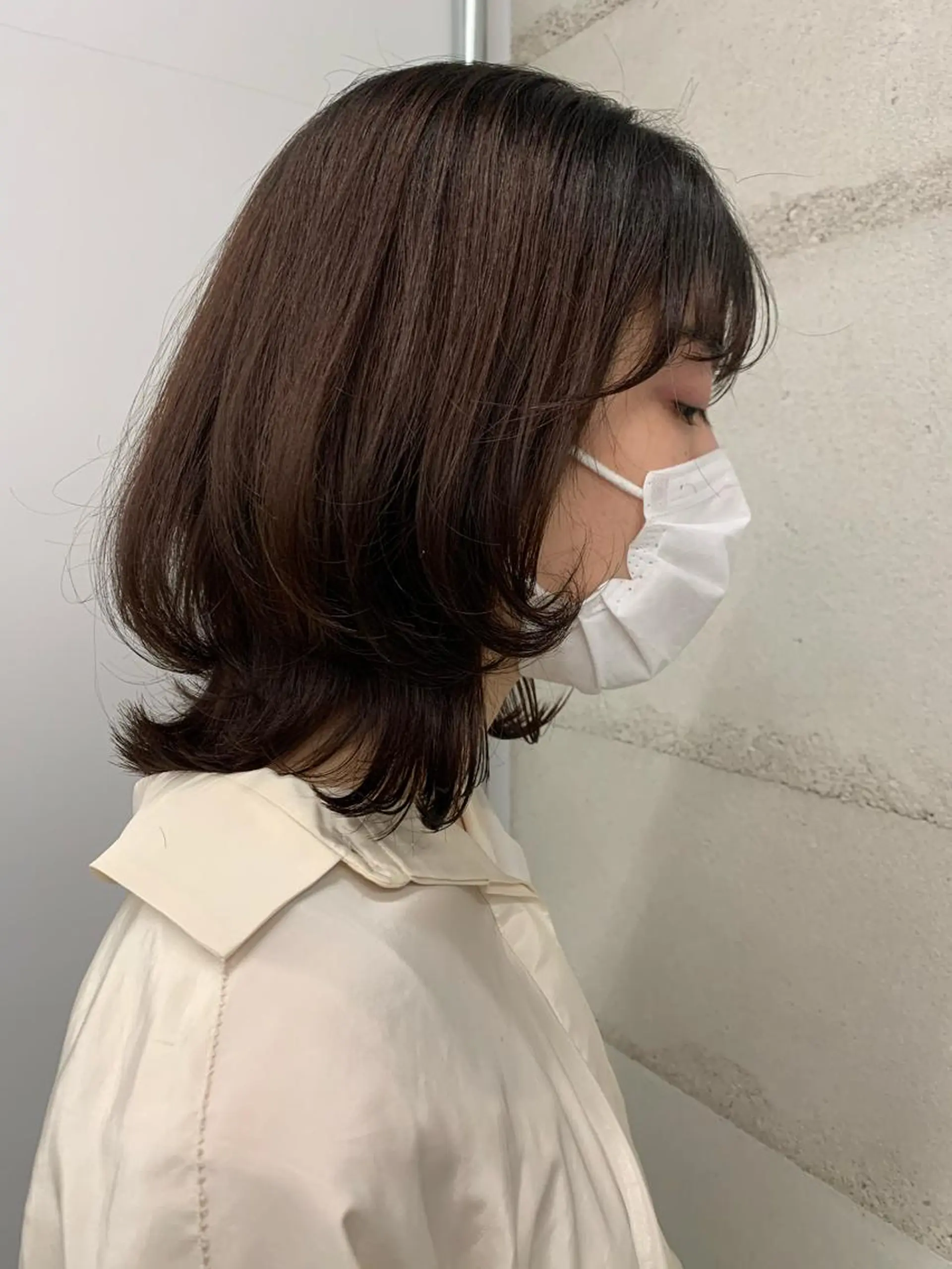 ミディアム カラー カット ヘアカラー トリートメント ヘッドスパ ヘアセット 透明感/オリーブ/ グレージュ/YUKAのヘアスタイル