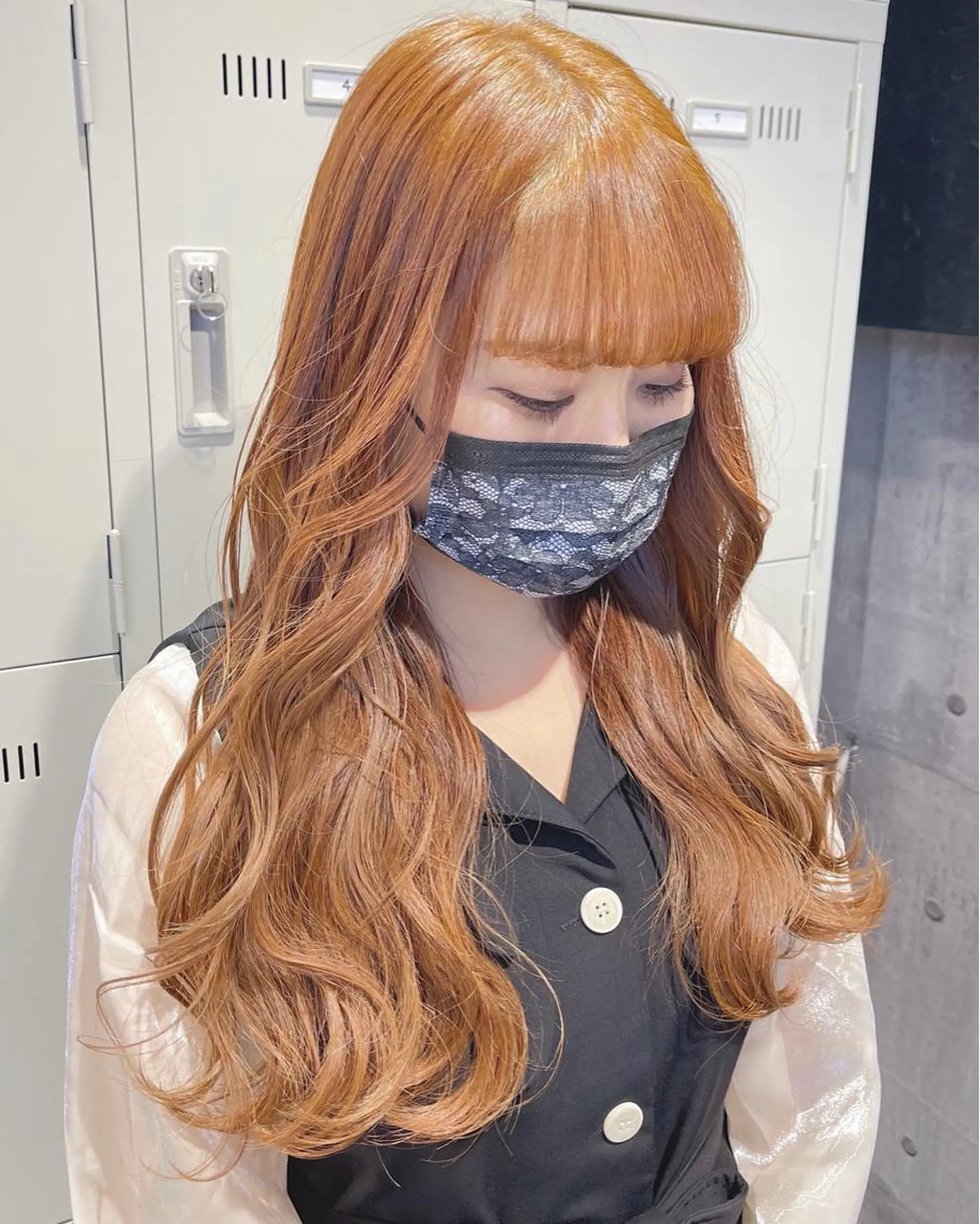 ロング カラー パーマ ヘアアレンジ メンズ キッズ ネイル マツエク・マツパ アイブロウ 🎀韓国レイヤー YURINA🎀のヘアスタイル