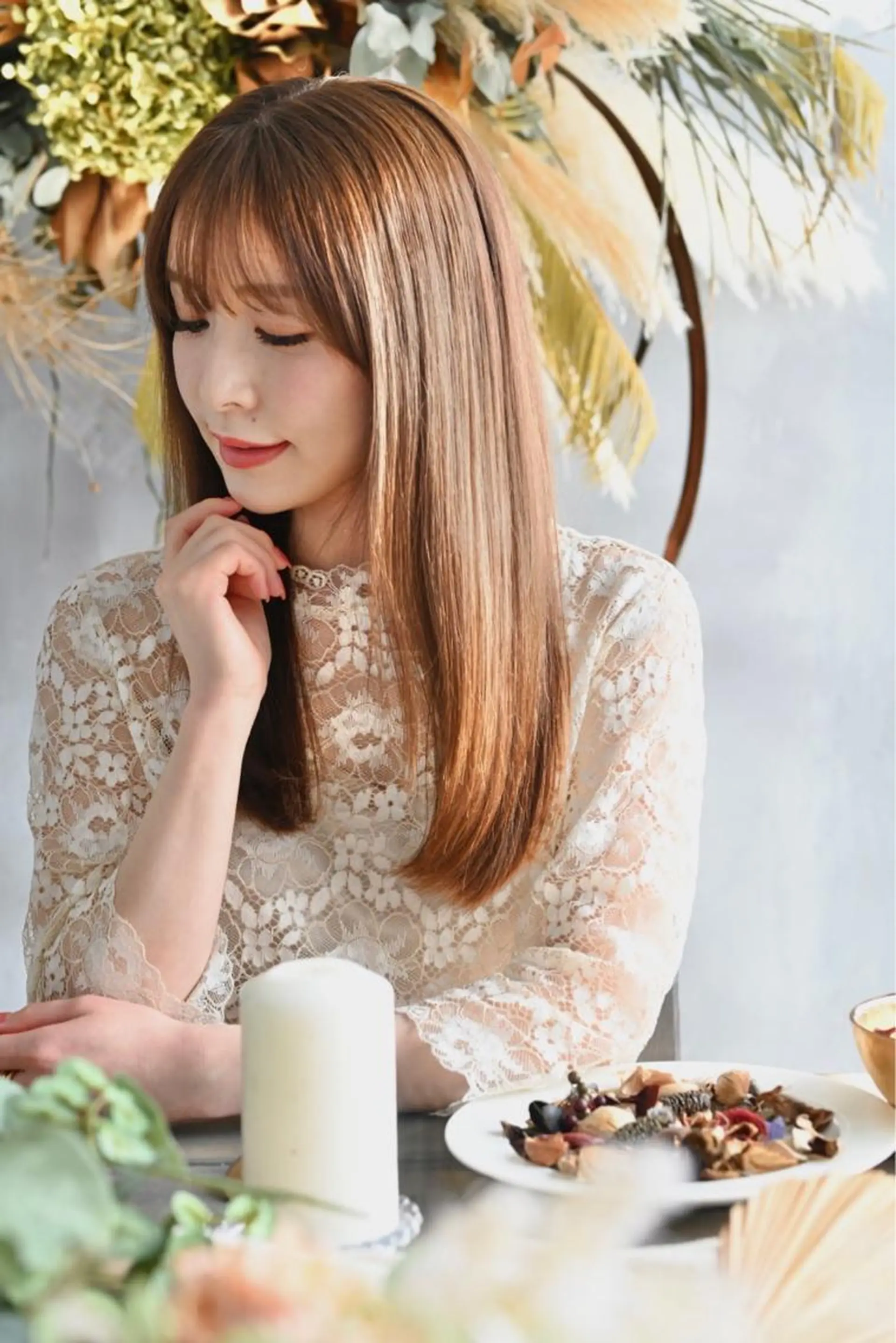 ロング カット ヘアカラー トリートメント 前田 加奈子のヘアスタイル