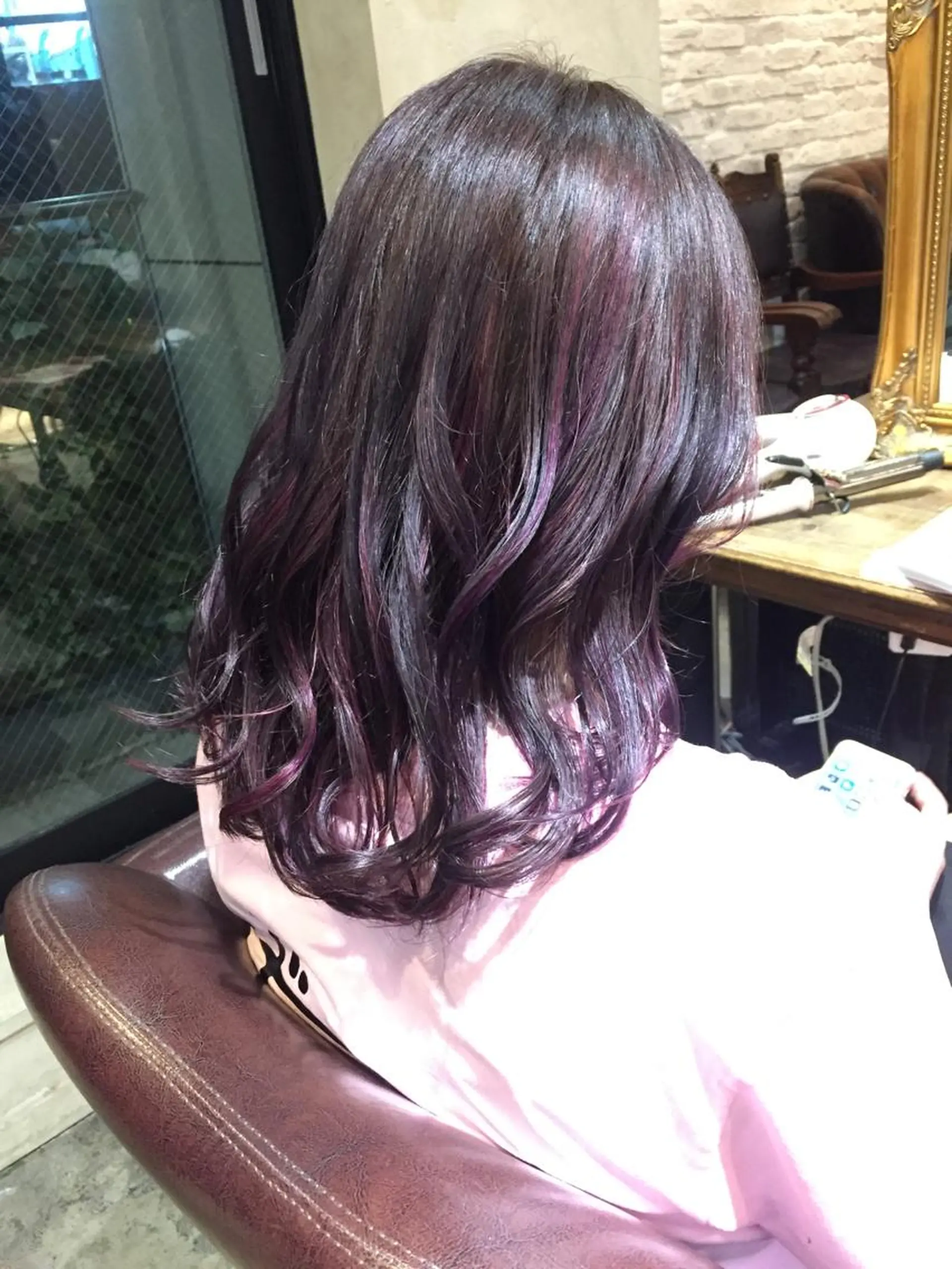 セミロング カラー ハイライトカラー ハイライト 露木 啓介のヘアスタイル