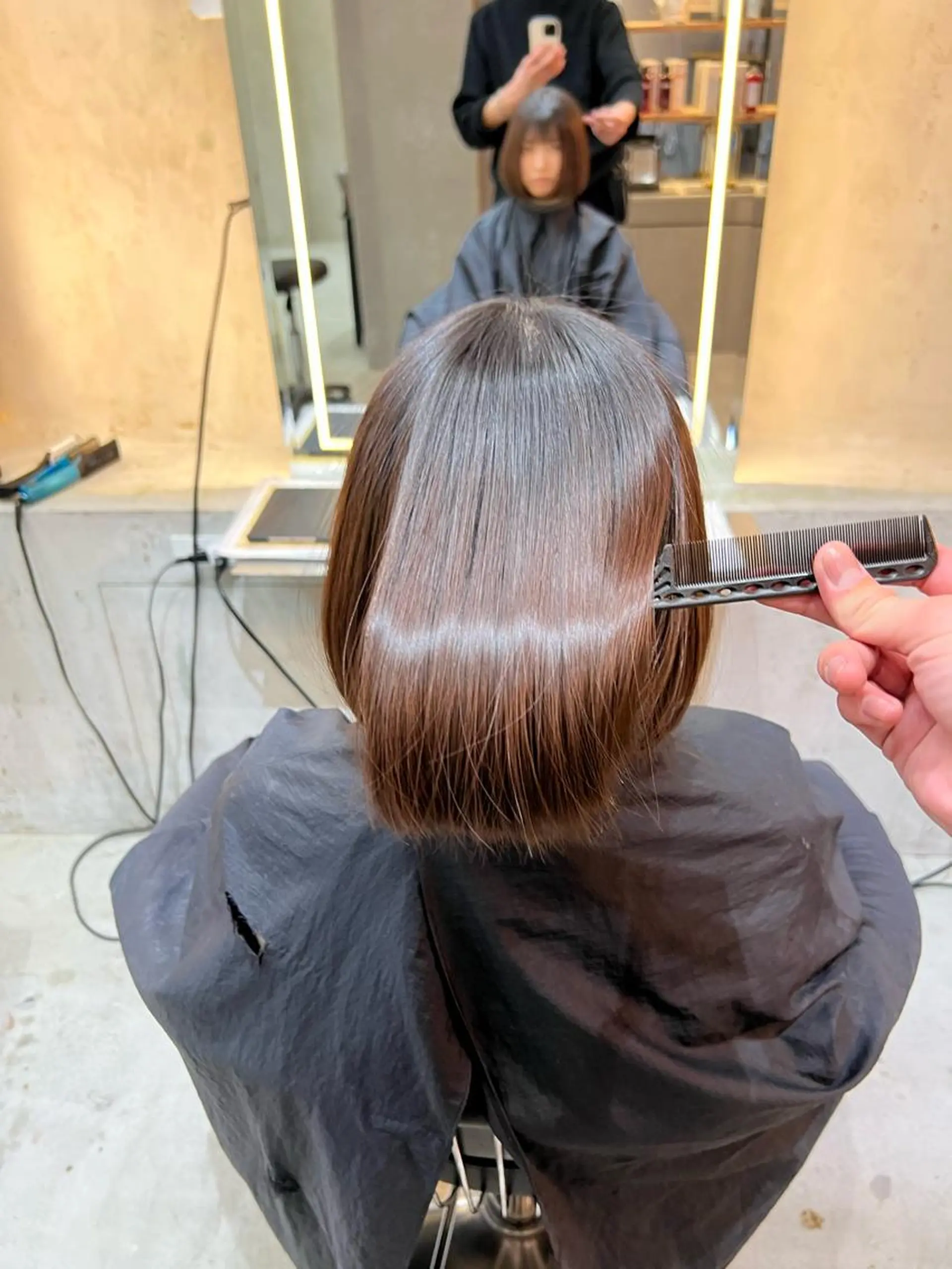 カット 縮毛矯正 トリートメント ヘアセット 縮毛矯正×艶髪カラー 髪質改善/三ツ木のヘアスタイル