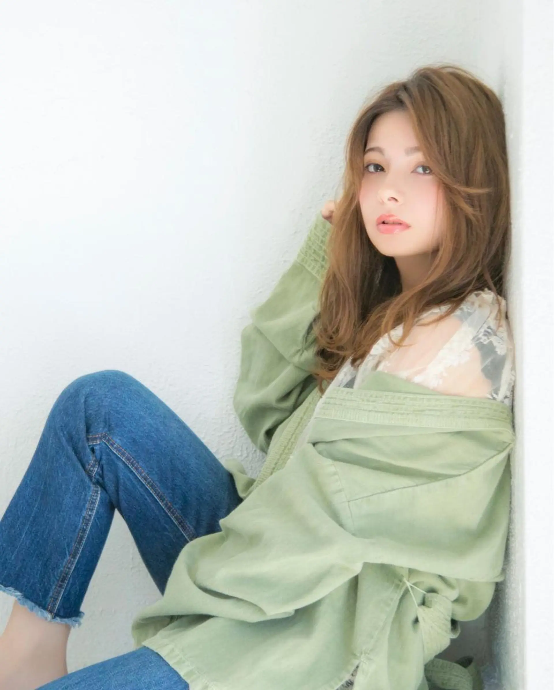 セミロング マンツーマン施術 山口つよしのヘアスタイル