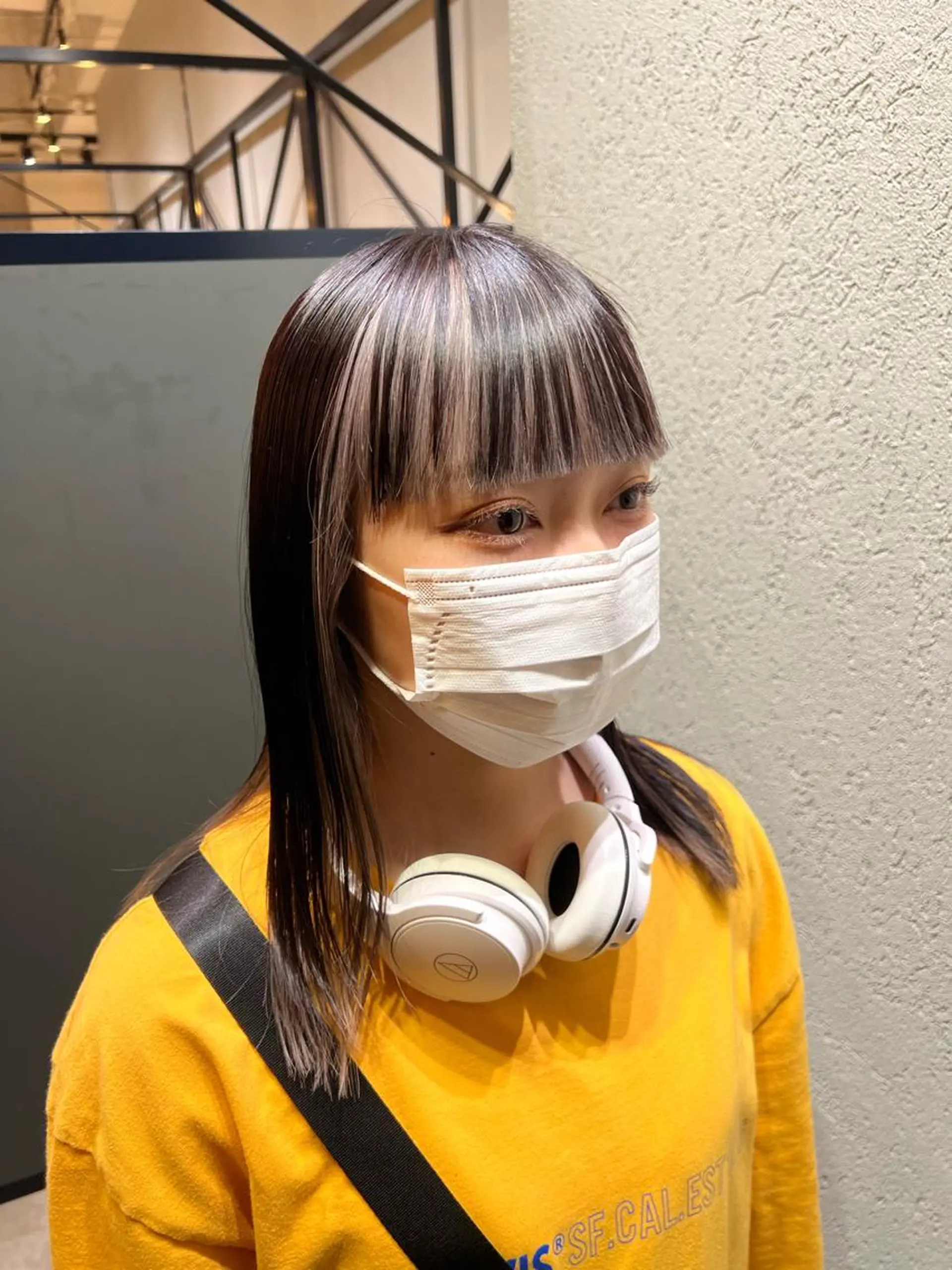 セミロング カラー ミストバング  フェイスフレーミング カット ヘアカラー トリートメント 髪質改善ストレート Kantaのヘアスタイル