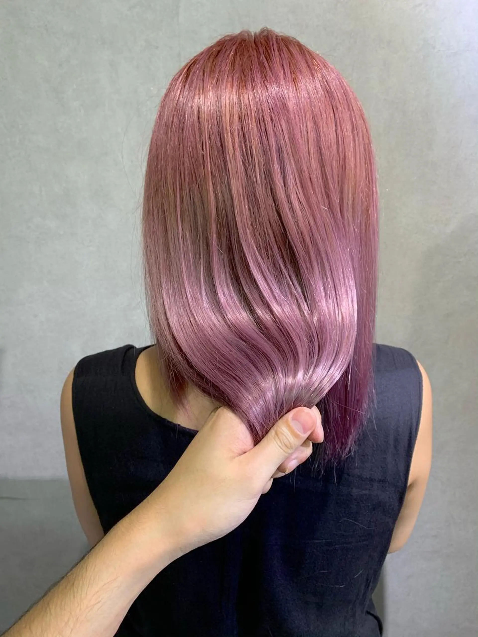 ミディアム カラー ピンクカラー ヘアカラー トリートメント 髪質改善＊韓国ヘア＊ レイヤー＊IBUKIのヘアスタイル