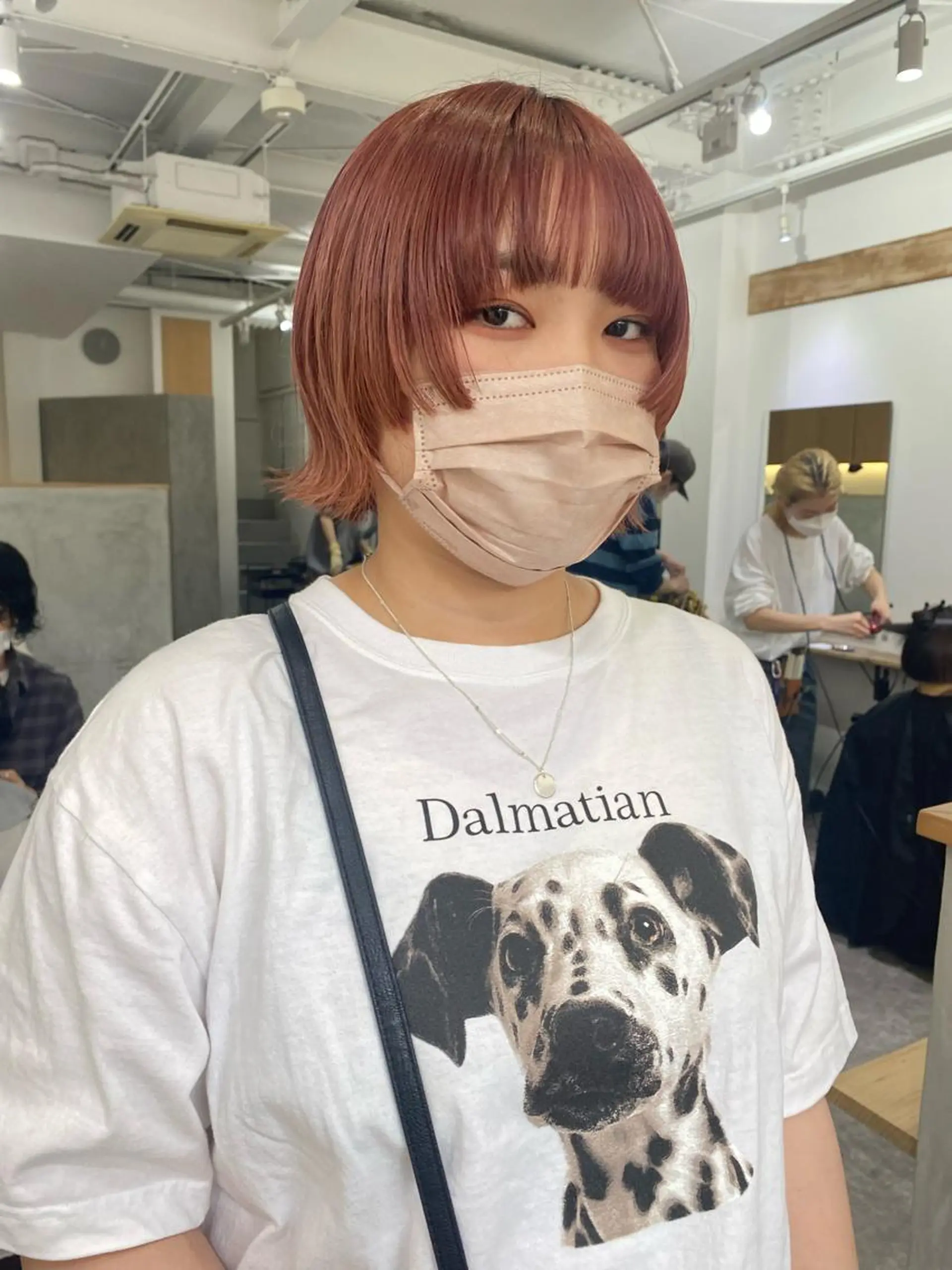 ショート カラー ピンクカラー カット ヘアカラー トリートメント 森貴裕/ベージュ/ パーマ/オリーブのヘアスタイル