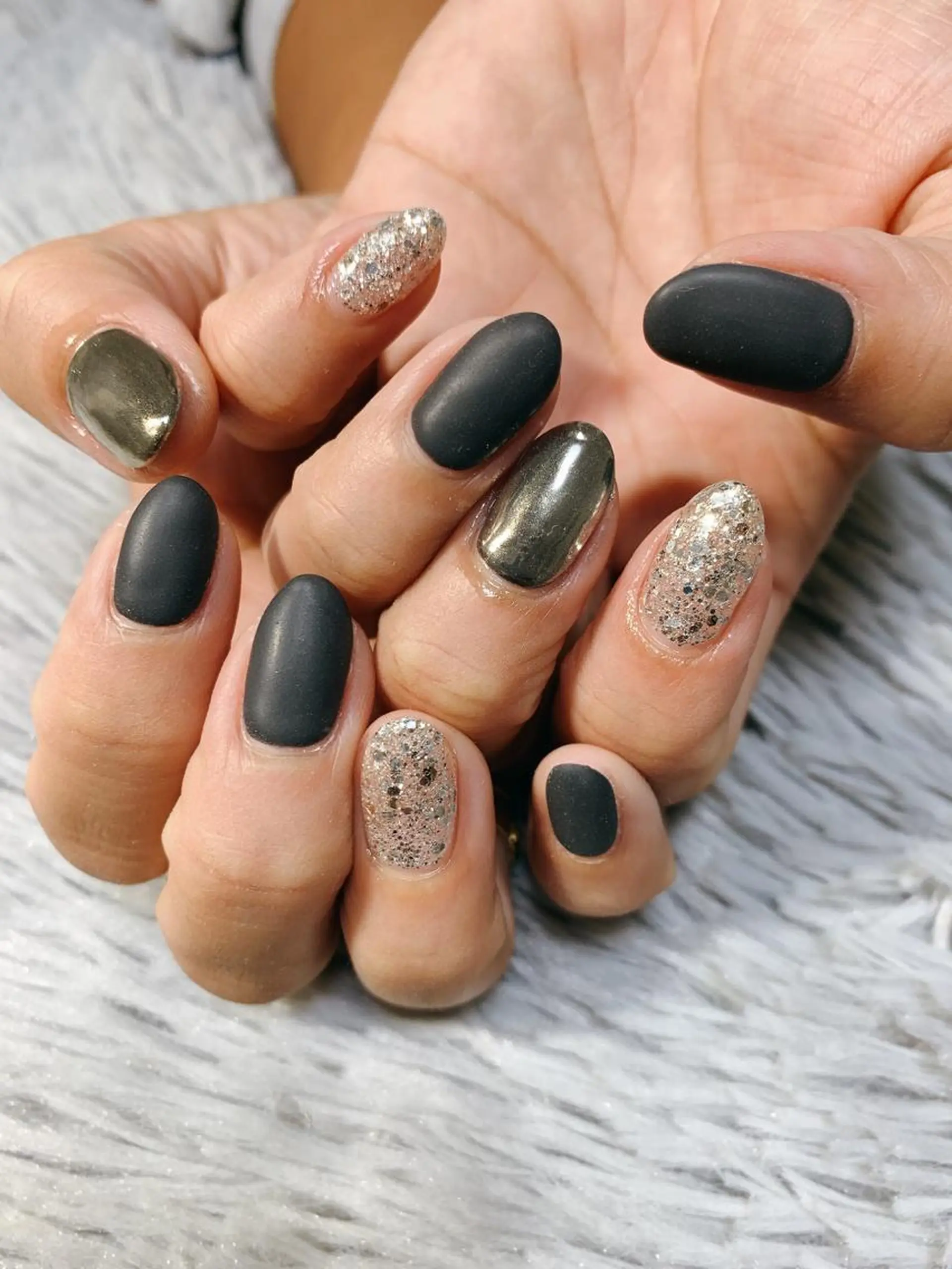 ネイル ラメ(グリッター) ミラーネイル ワンカラーネイル Blancnail 江口のネイルデザイン