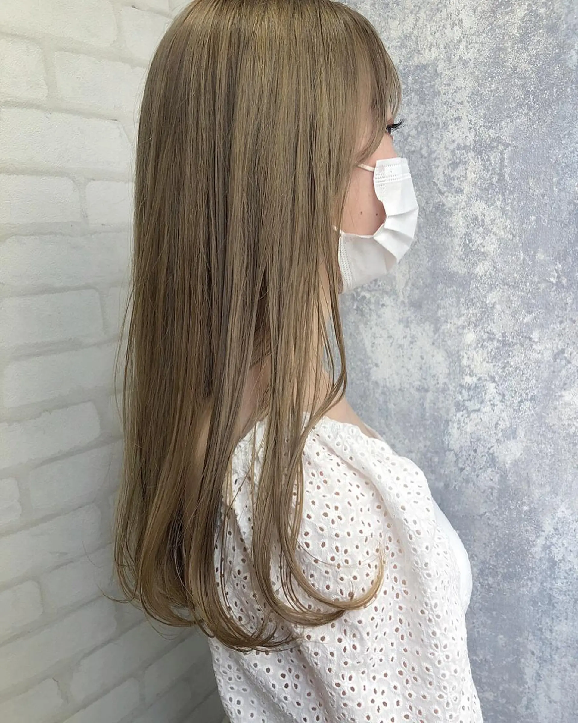 カラー ベージュカラー ミルクティーベージュ ヘアカラー トリートメント レイヤー/ボブ/ 顔周り/yukinaのヘアスタイル