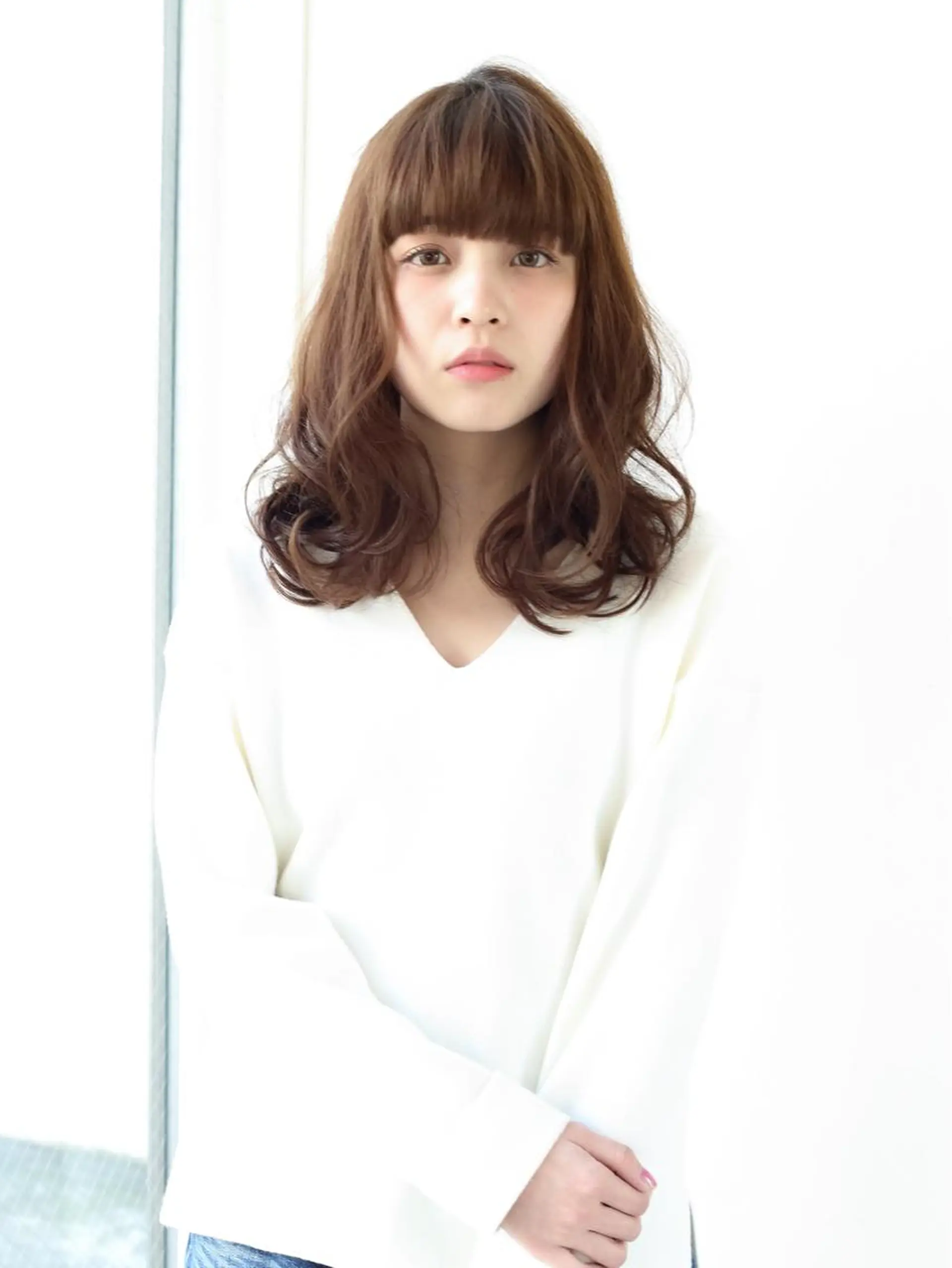 ミディアム カラー 中山 天地のヘアスタイル