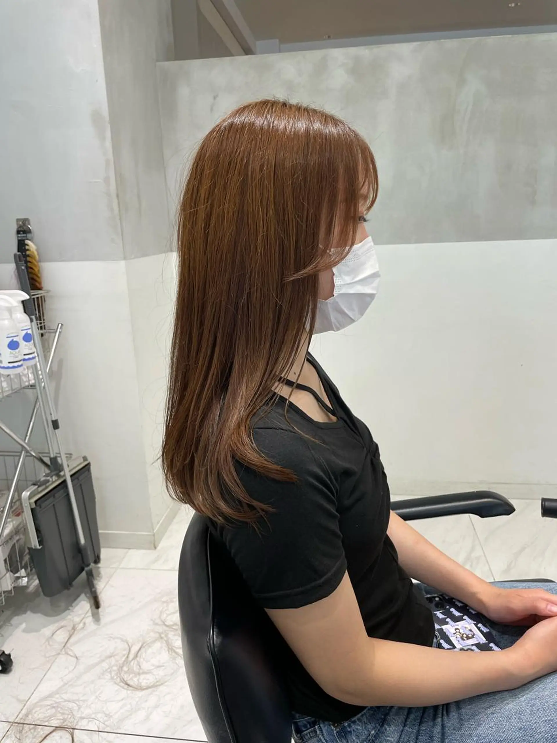 ロング カット ヘアカラー トリートメント ヘッドスパ ヘアセット オリーブ カラー✨有坂映哉のヘアスタイル