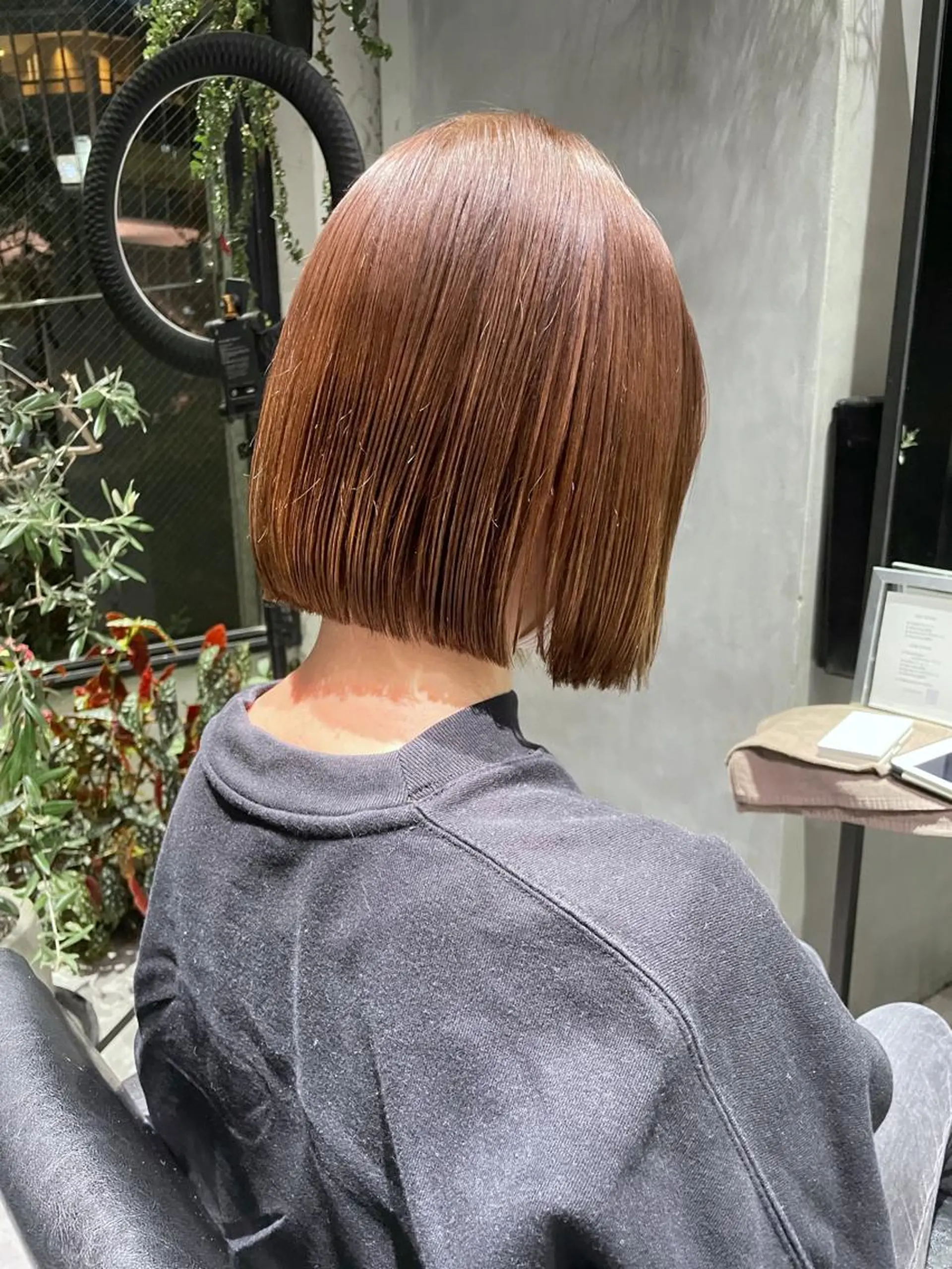 ショート ボブ 美髪矯正/艶カラー ボブ/栄/鐘ヶ江純也のヘアスタイル