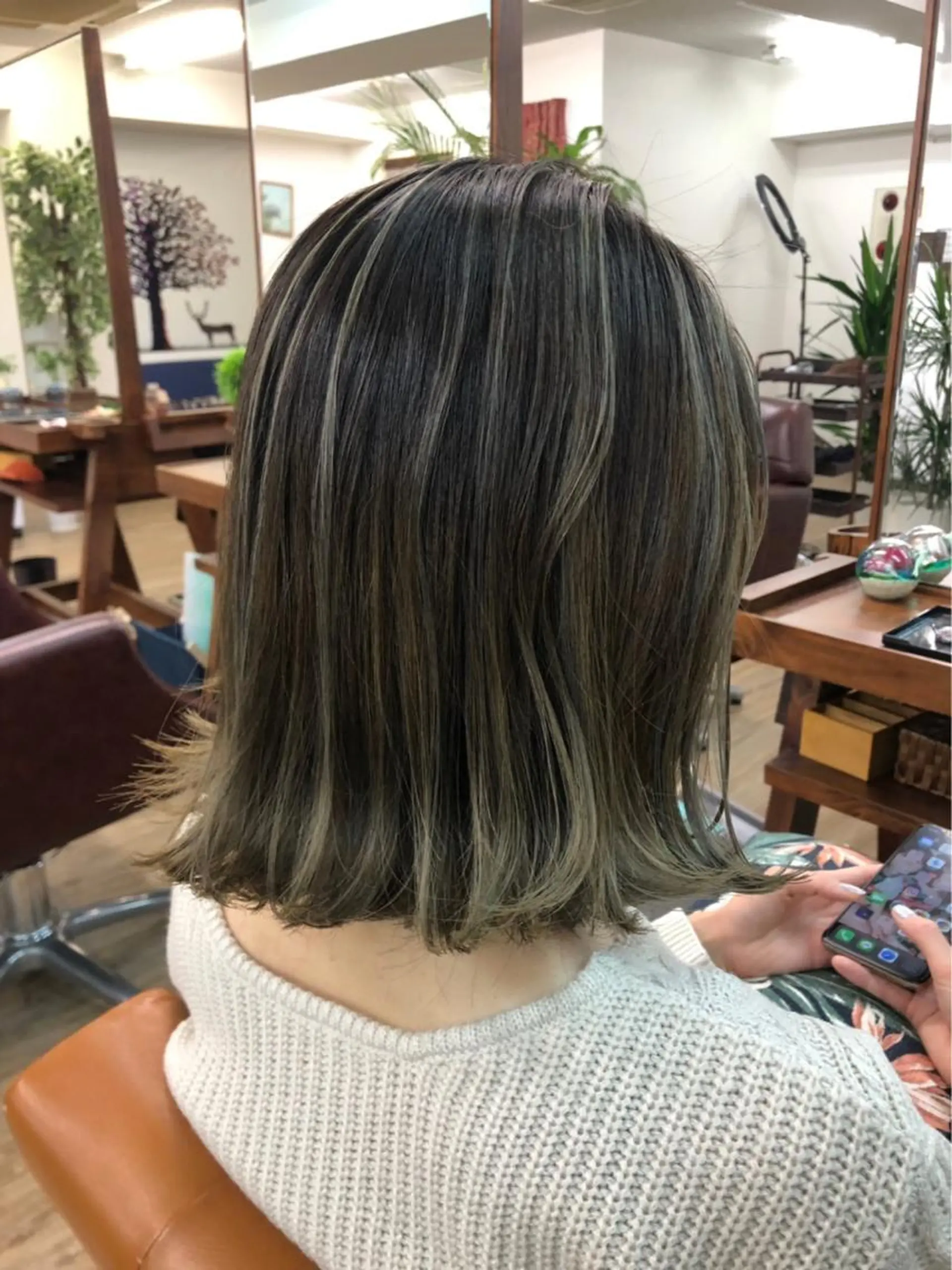 ミディアム ミディアムパーマ ハイライト 髪質改善 縮毛矯正 【清瀬】パサツキ 広がり改善川合剛史のヘアスタイル