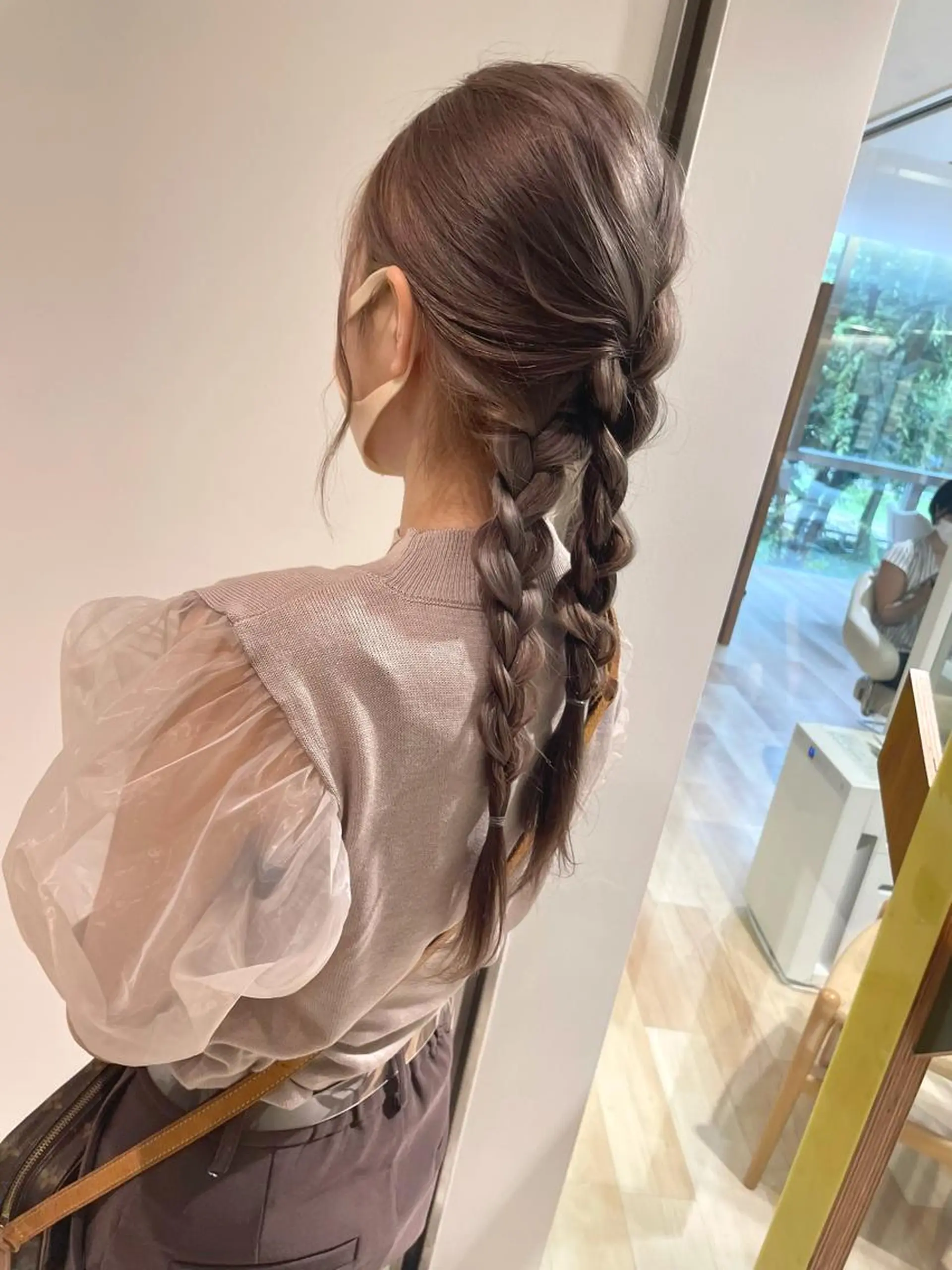 ロング カラー ヘアアレンジ ブリーチ ブロンド 透明感カラー ダブルカラー グレージュ 髪質改善カラー/ボブ 🌻Mutsumiのヘアスタイル
