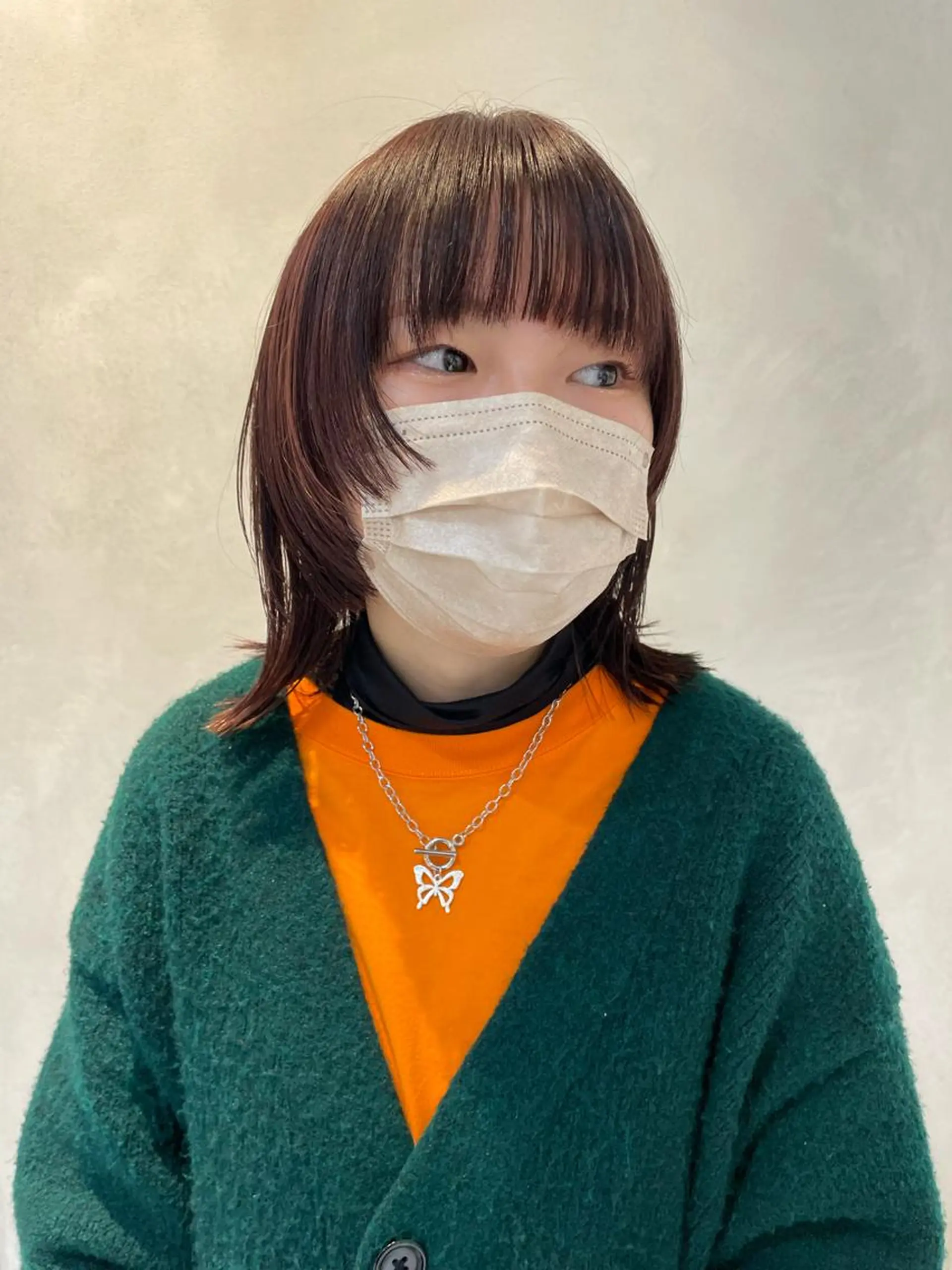 ミディアム カラー 姫カット ウルフカット 若林 良のヘアスタイル