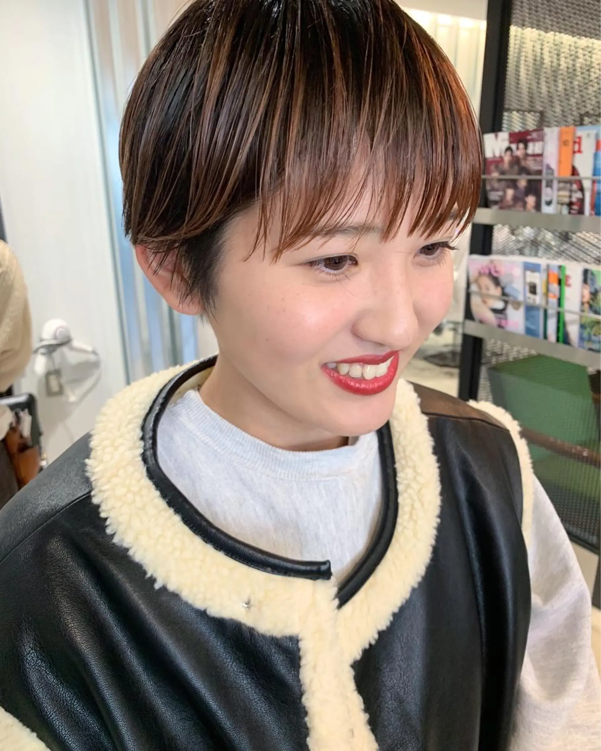 ショート カラー ベージュカラー オレンジ オレンジベージュ ショートヘア ヘアカラー 林下 大輔のヘアスタイル