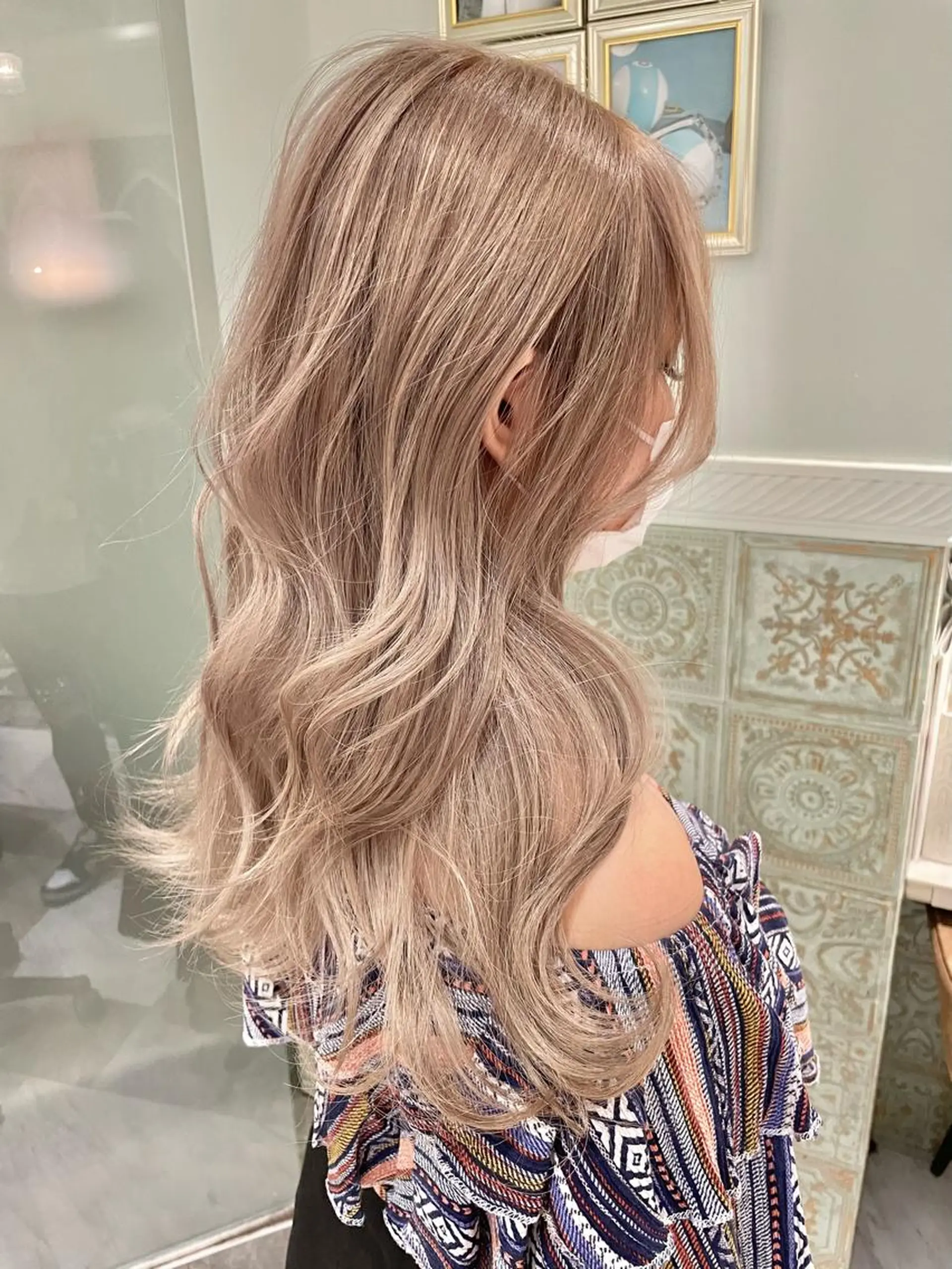 セミロング カラー ブリーチなし 透明感カラー/艶髪のヘアスタイル