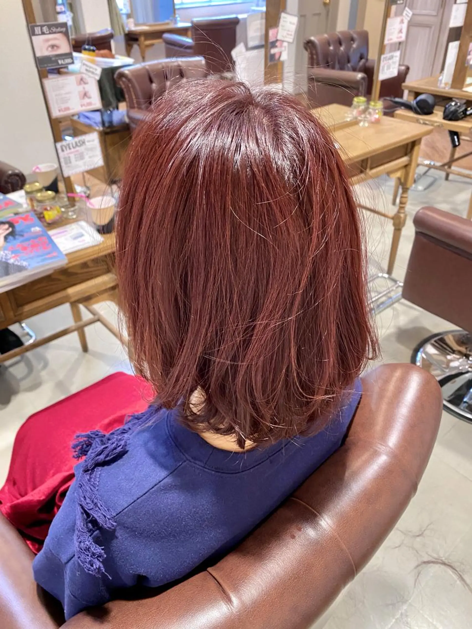 ミディアム カラー 透明感カラー イルミナカラー オレンジ ピンクカラー 美髪・髪質改善 有田怜平のヘアスタイル