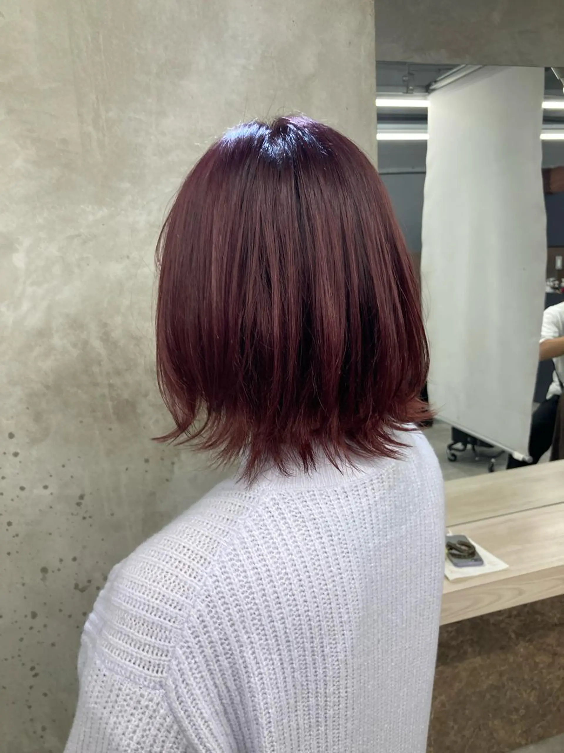 ミディアム カラー ピンクカラー バイオレットカラー ヘアカラー トリートメント ブリーチ&似合せボブ 田中寛十のヘアスタイル