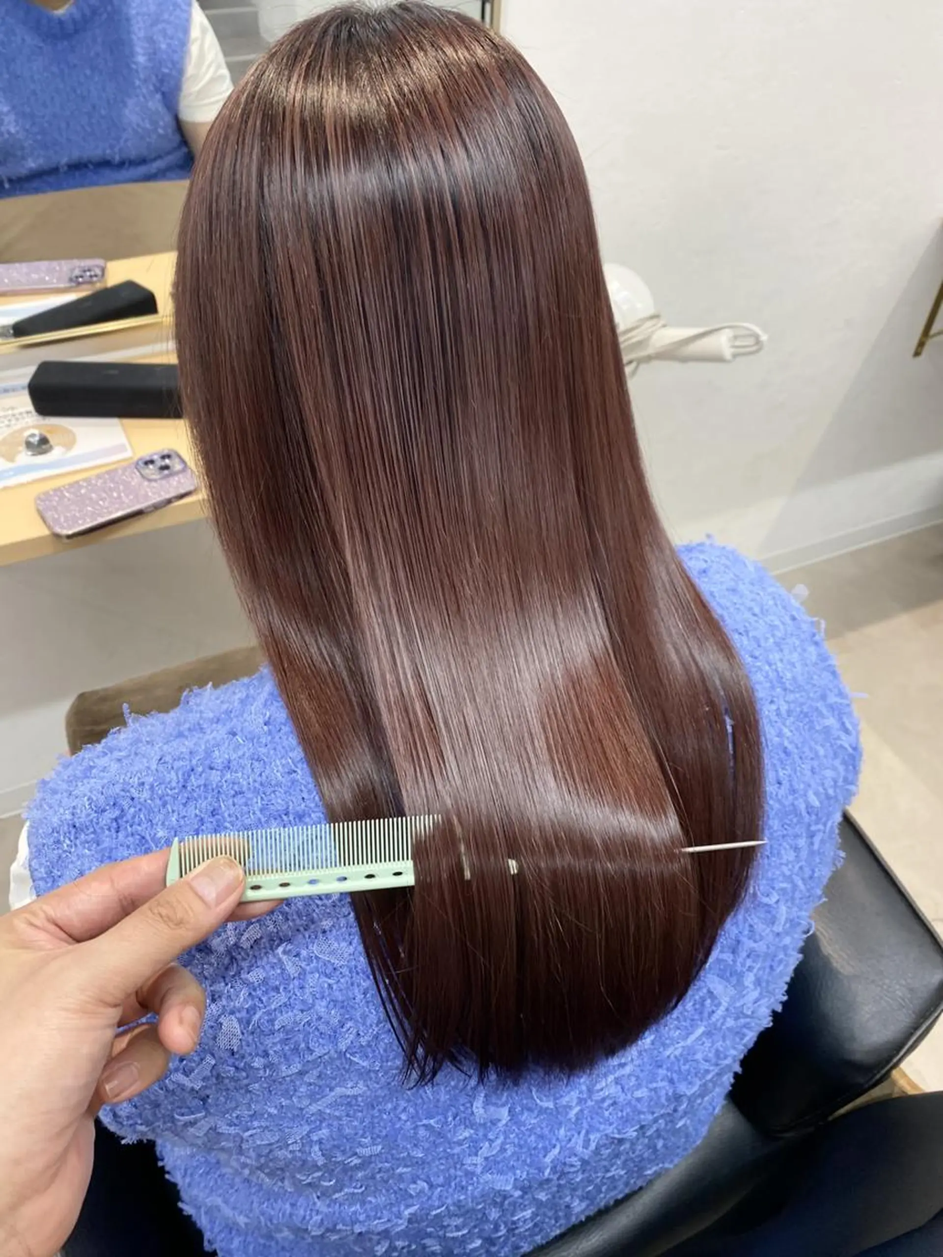 ロング 髪質改善 トリートメント カット ヘアカラー トリートメント 艶カラー/レイヤー/ ハイトーン/まなみのヘアスタイル