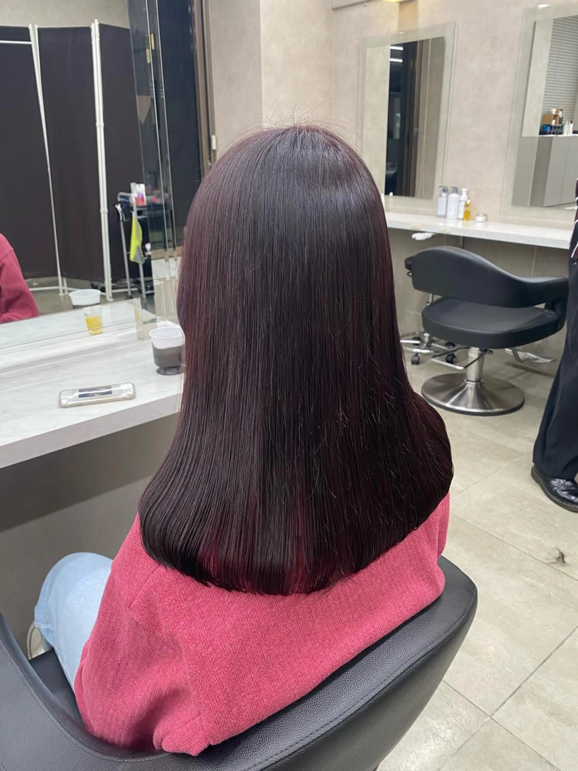 セミロング カラー ヘアアレンジ キッズ ブラウンカラー ラベンダーカラー ラベンダーブラウン TRU Shino🦋のマツエク・マツパデザイン