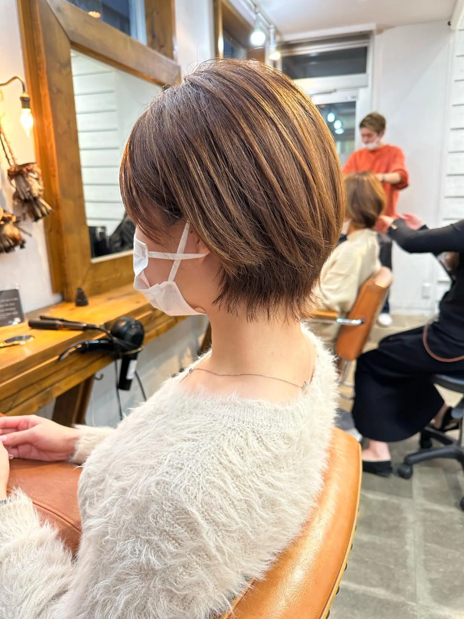 ショート カラー ショートボブ ハンサムショート ブリーチ ブリーチなしカラー ボブ newline銀座所属・👑銀座ショート/ 絶壁補正/金子涼👑のヘアスタイル