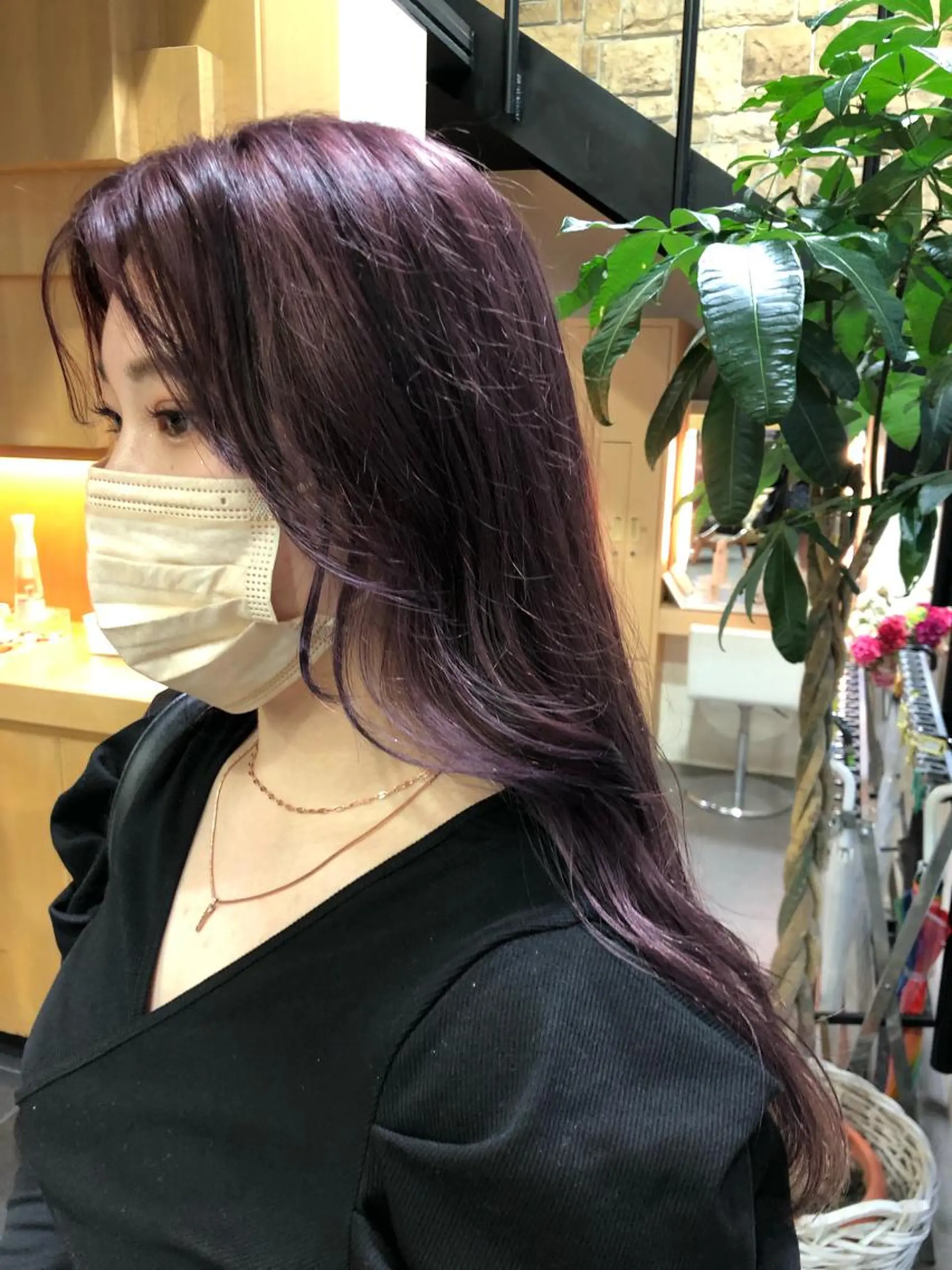 ロング カラー マツエク・マツパ ラベンダーカラー ラベンダーピンク ピンクカラー カラーマツエク チャンモリパーマ/韓 国/Minami🦋のヘアスタイル