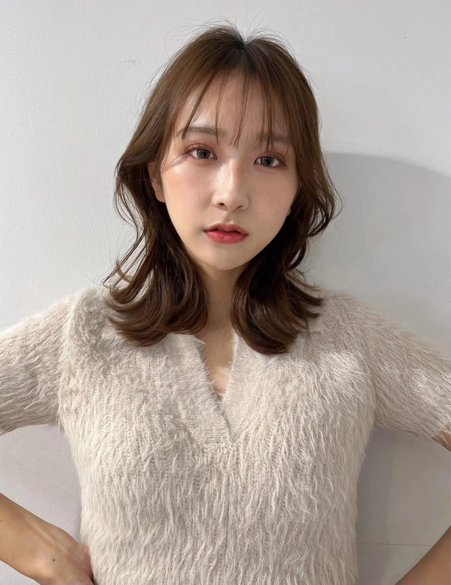 ミディアム カラー くびれヘア 【韓国ヘア×透明感 カラー】笹谷 莉未のヘアスタイル