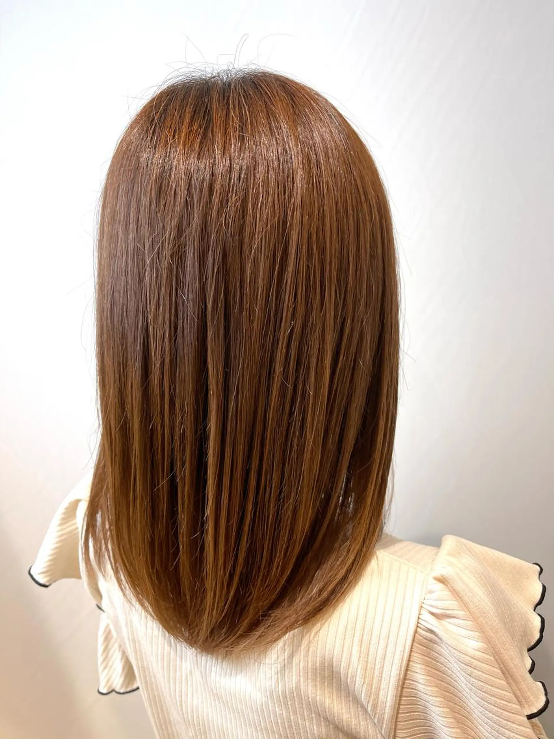 セミロング カラー 髪質改善 トリートメント 髪質改善縮毛矯正 💎TOMOのヘアスタイル