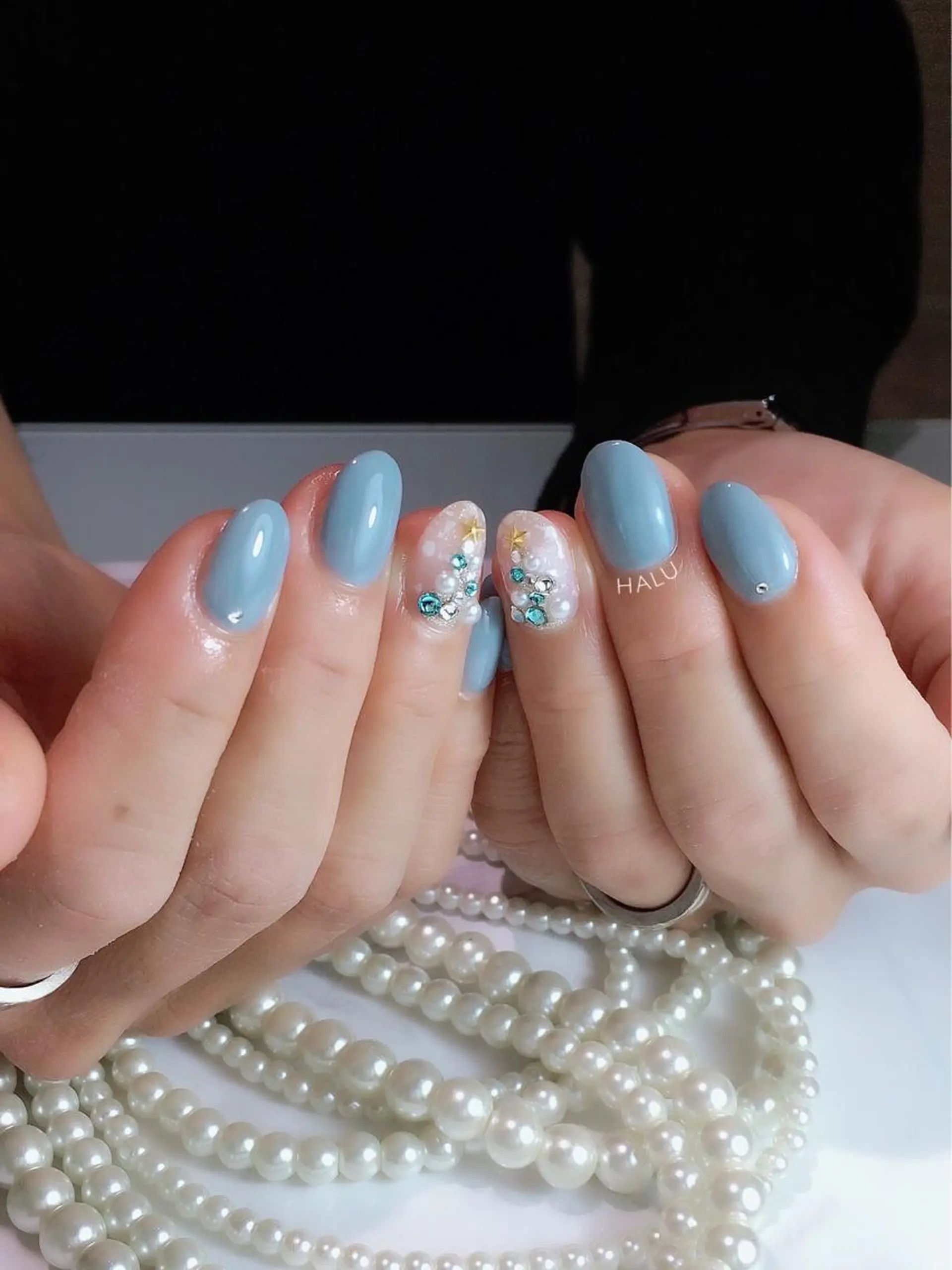 ネイル ブルー HALU ハルのネイルデザイン