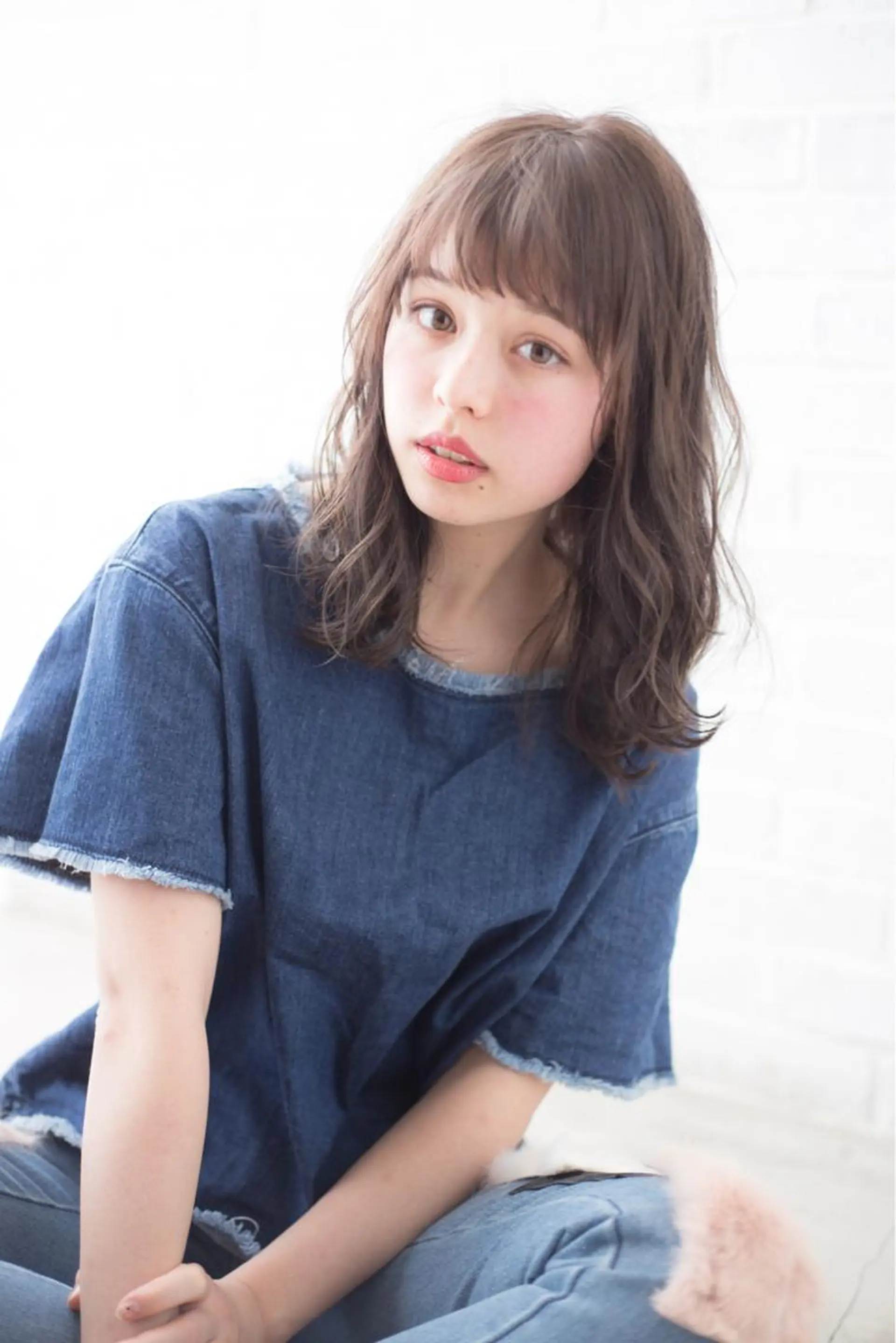 ミディアム カラー パーマ ミディアムパーマ ベージュカラー 透明感カラー 大人かわいい💍🤍 ボブ/ショートボブのヘアスタイル