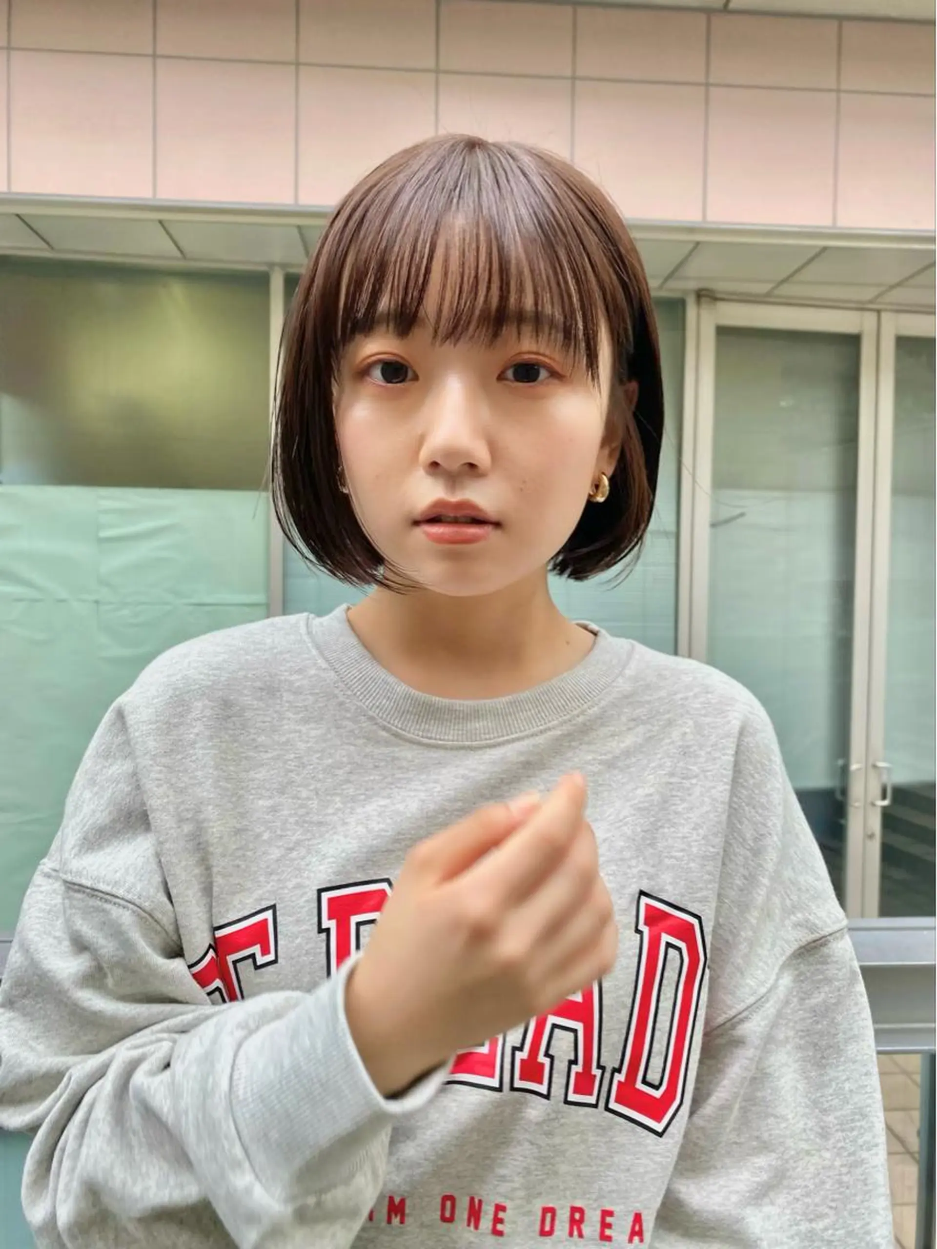 ショート カラー ボブ カット ヘアカラー トリートメント ボブ/縮毛矯正/ レイヤー/塚田のヘアスタイル