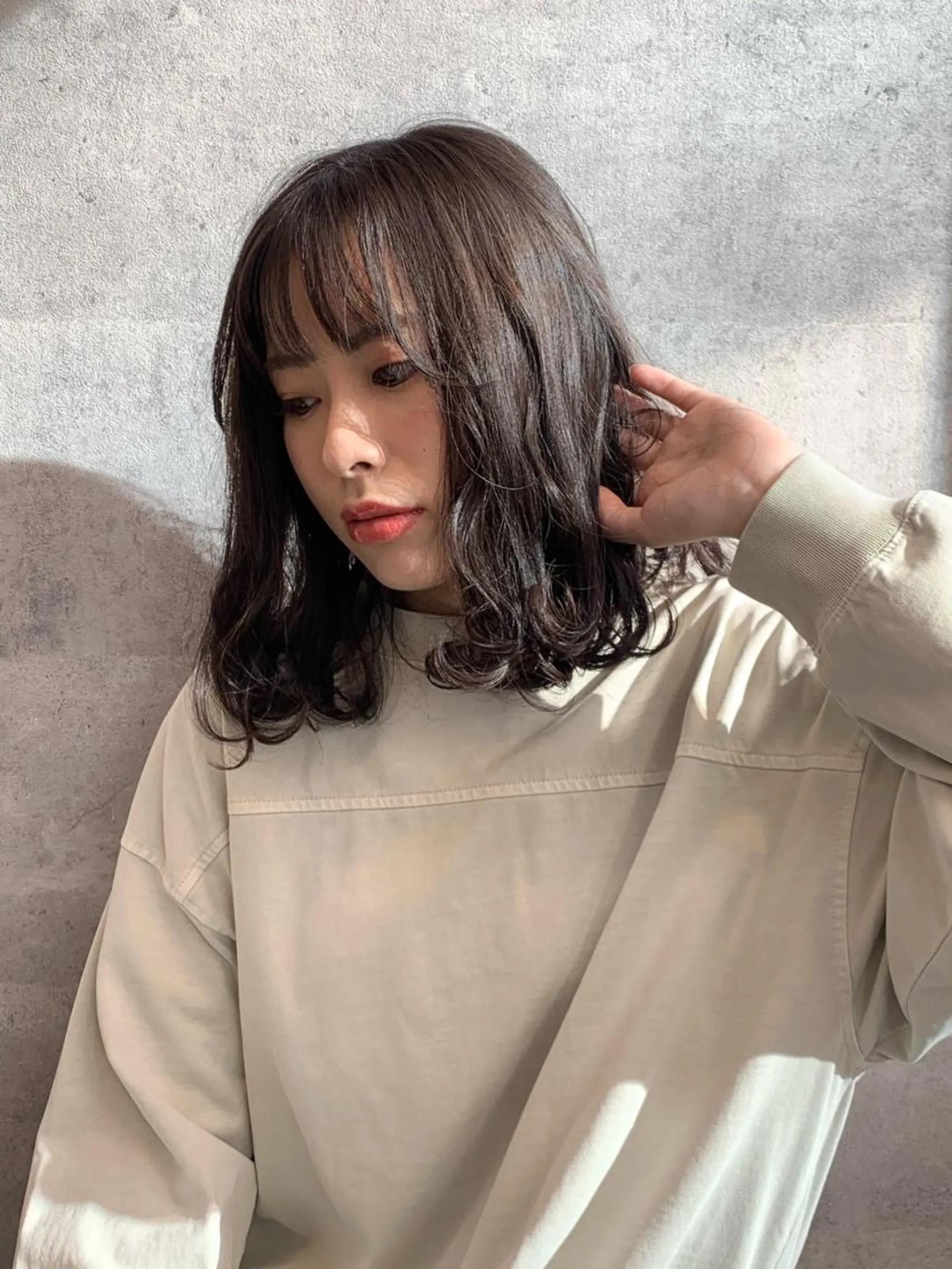 ミディアム カラー アッシュ アッシュブラウン ブラウンカラー 今野 美栄のヘアスタイル