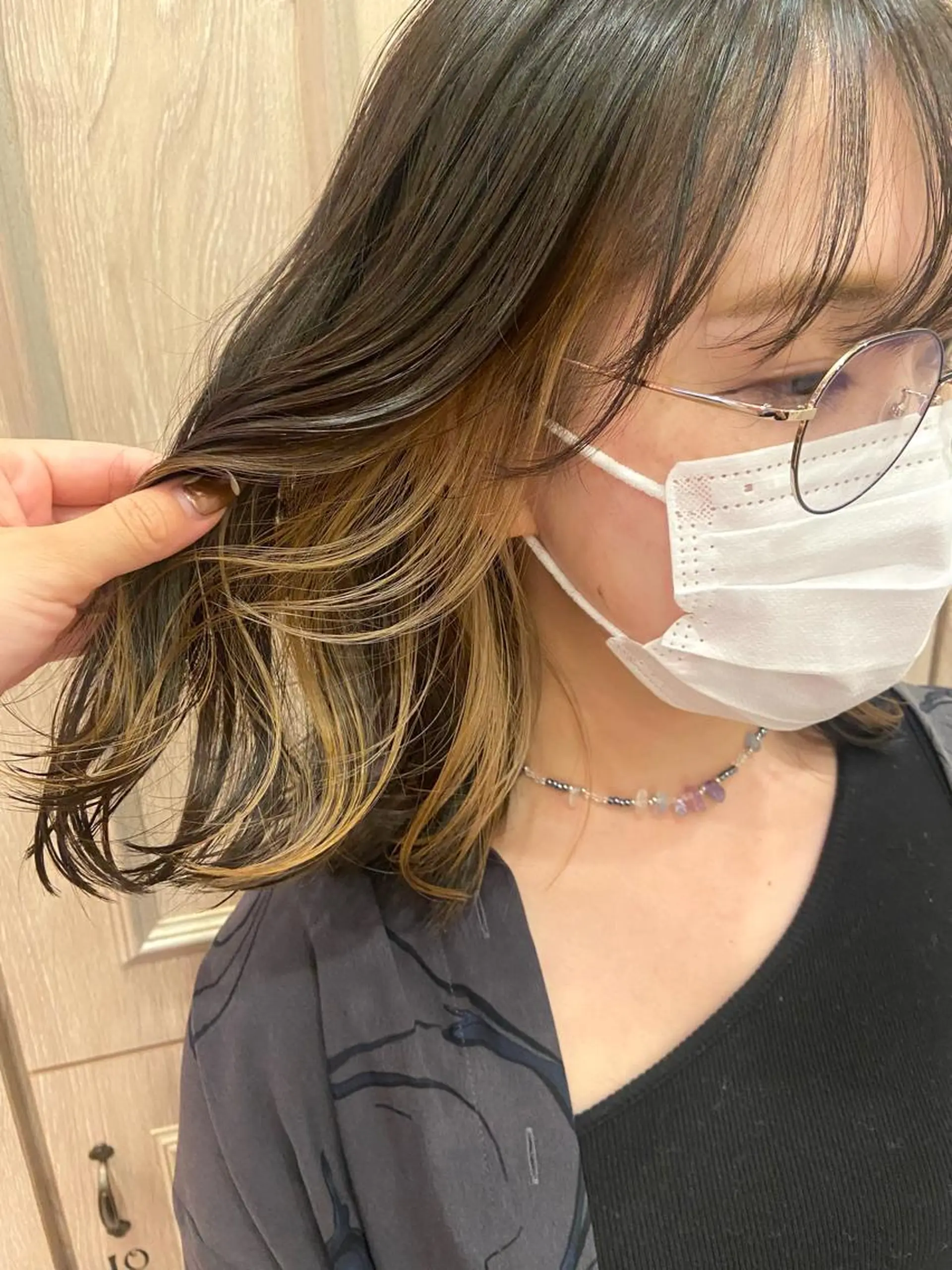 ミディアム カラー 🕊顔まわりカット ／インナーカラー🕊のヘアスタイル