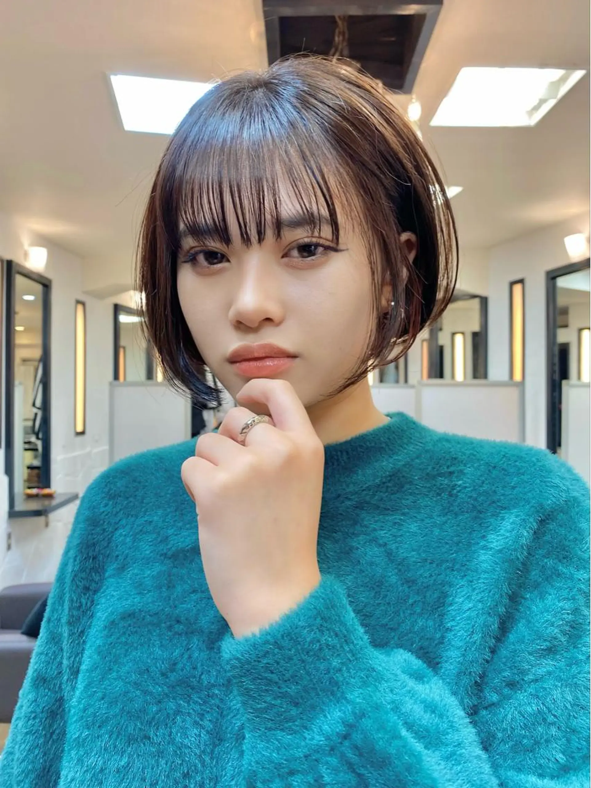 ショート カラー ショートボブ ボブ ショートヘア カット ヘアカラー トリートメント ボブ/縮毛矯正/ レイヤー/塚田のヘアスタイル