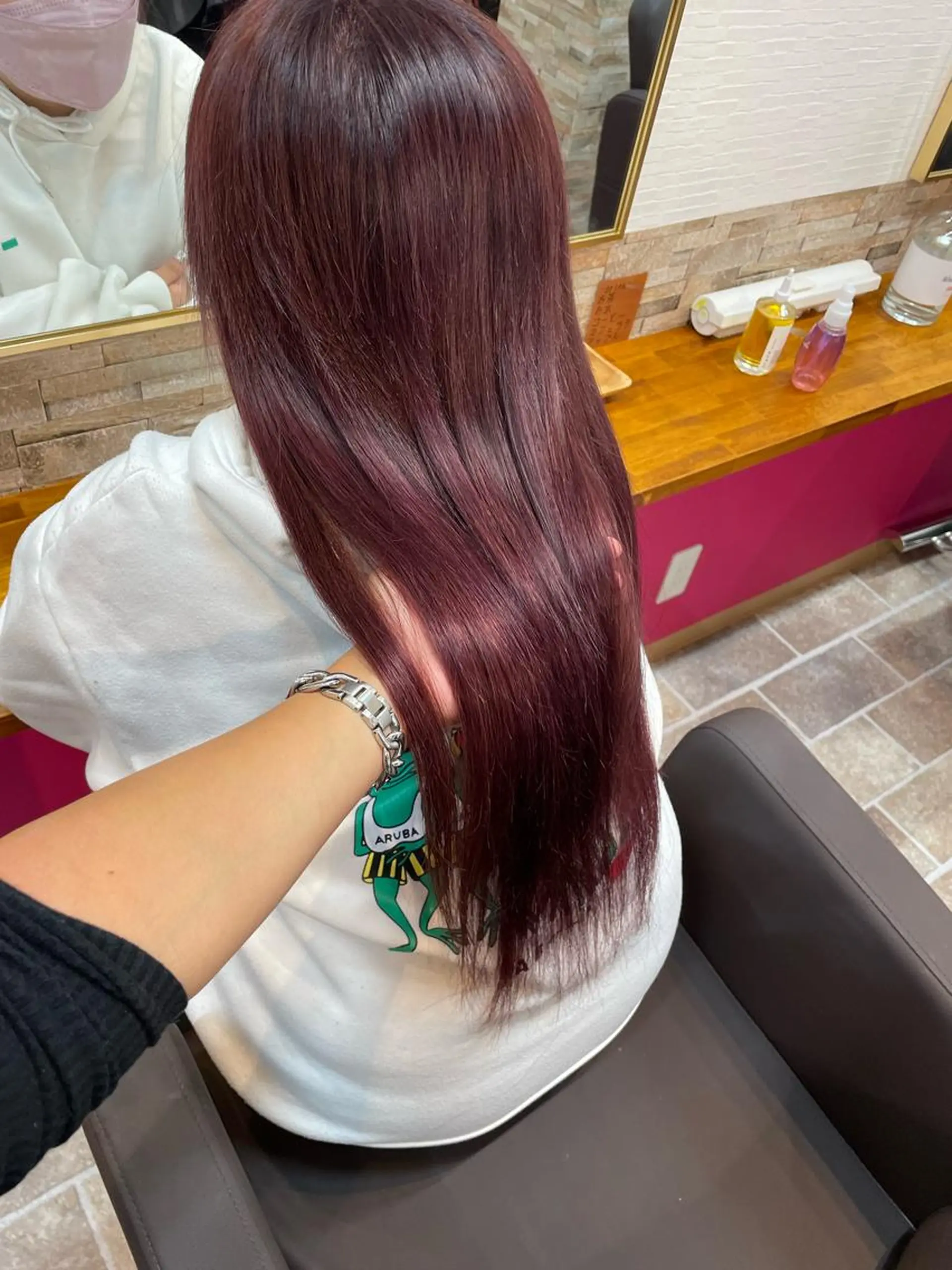 ロング カラー レッドカラー ヘアカラー Ammi hair所属・YUI/ ブリーチカラー🌷のヘアスタイル