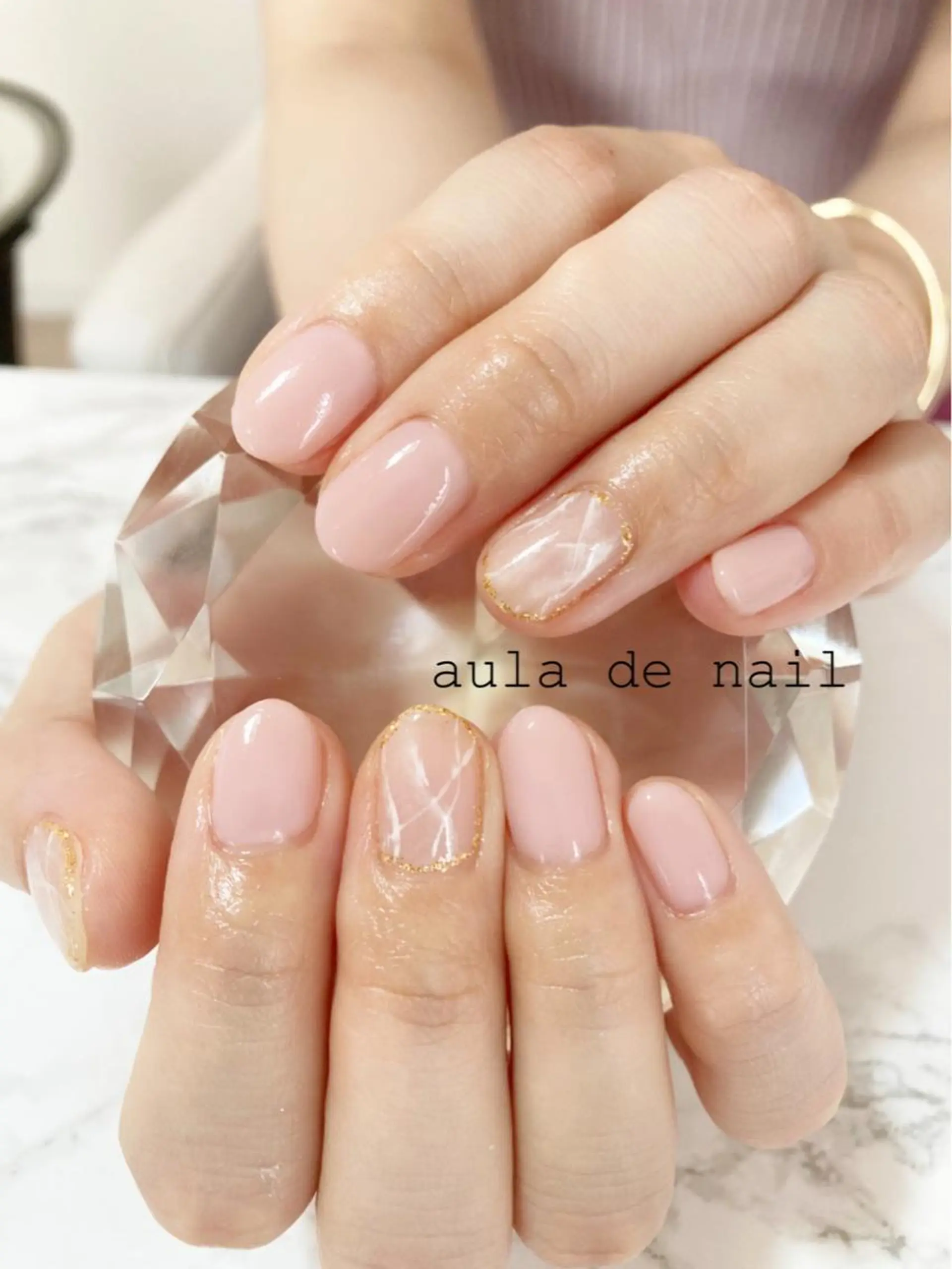 ショート ネイル アートネイル 大理石ネイル(マーブル) auladenail アウラデネイルのネイルデザイン