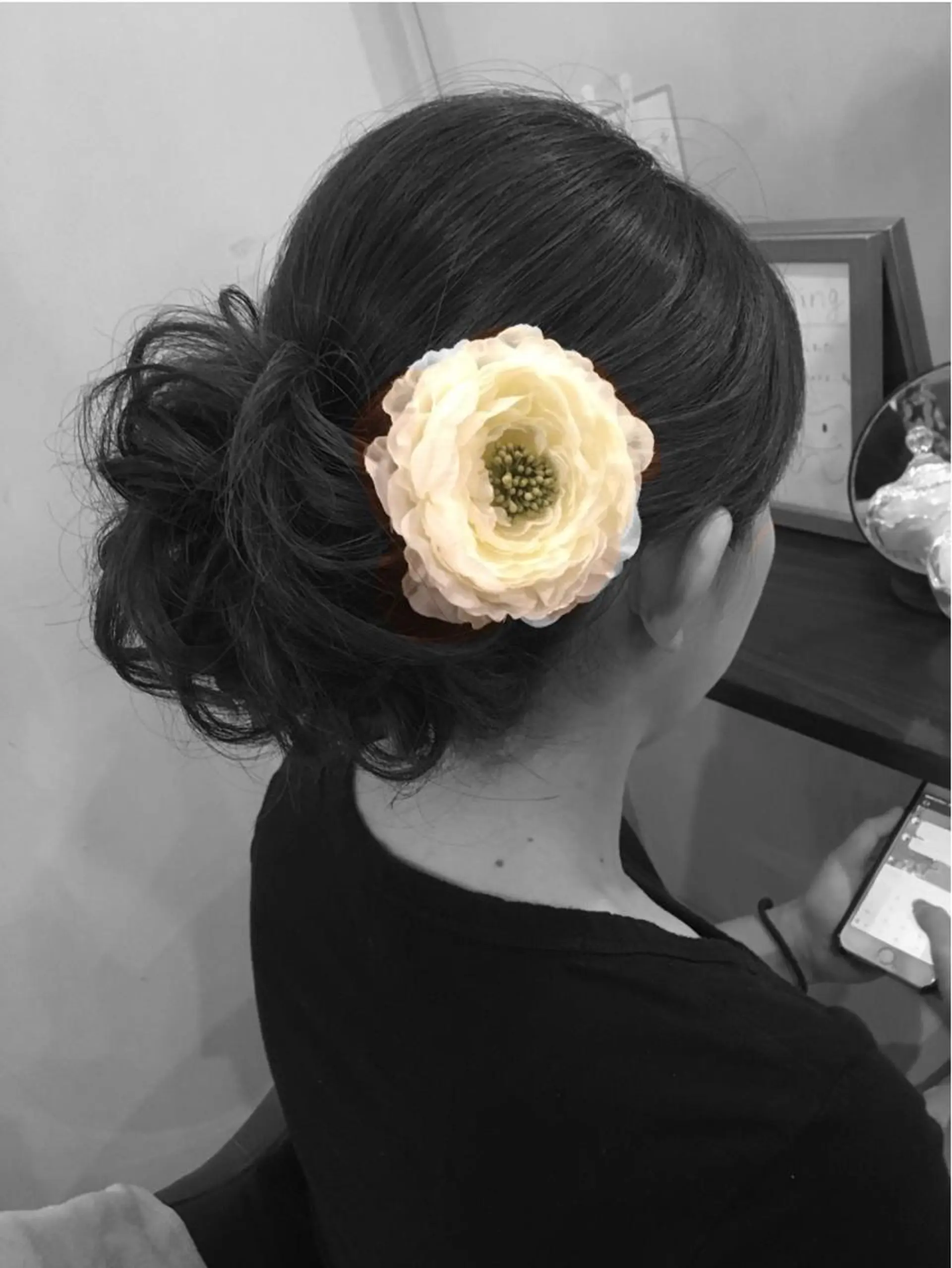 ミディアム ヘアアレンジ 着物ヘア 結婚式・ブライダル ヘアセット CAnameのヘアスタイル