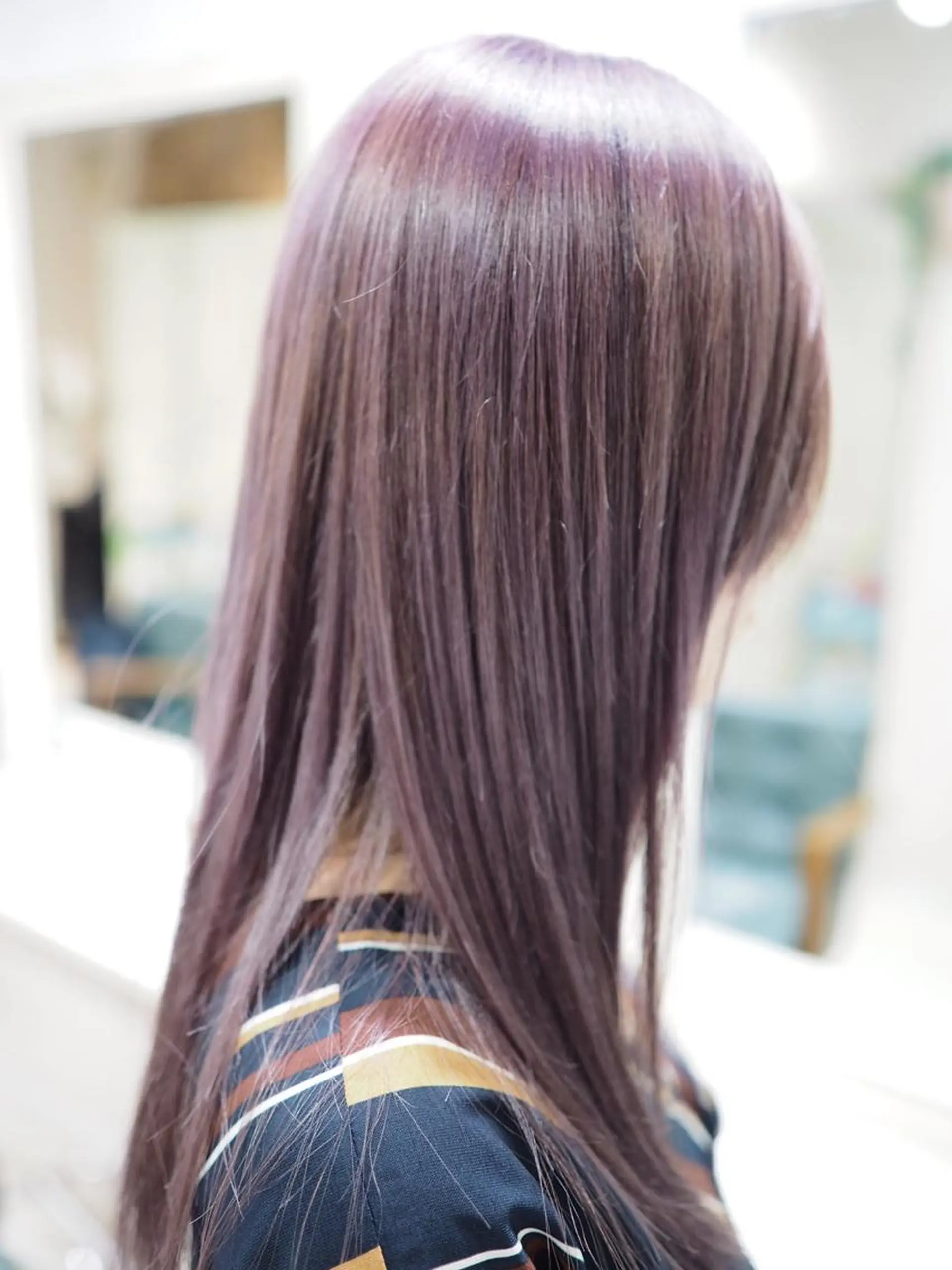 セミロング パープルカラー 【全部無料🙇】 おがわようしんのヘアスタイル